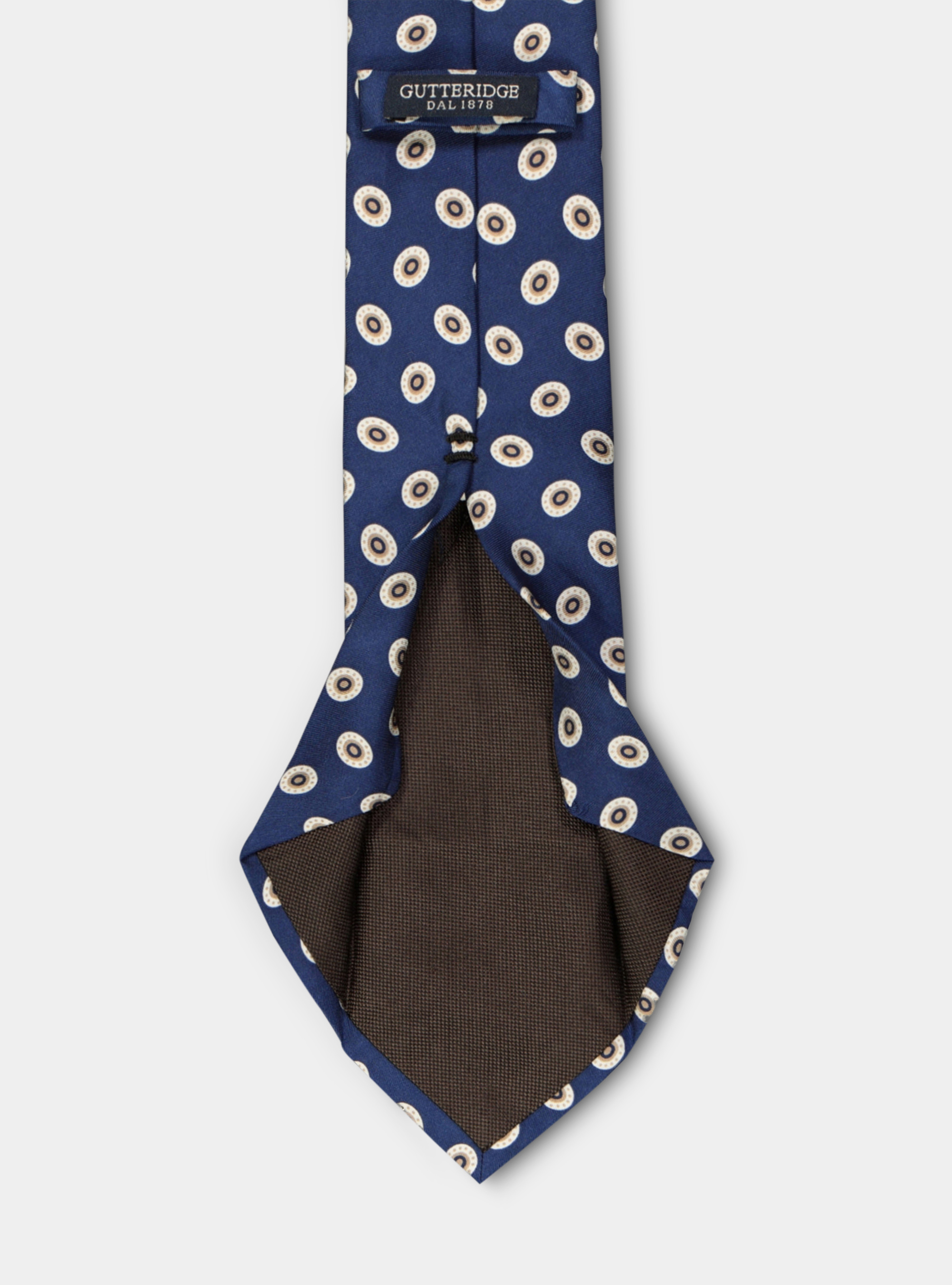 Cravatta in seta con fantasia stampata, BLU