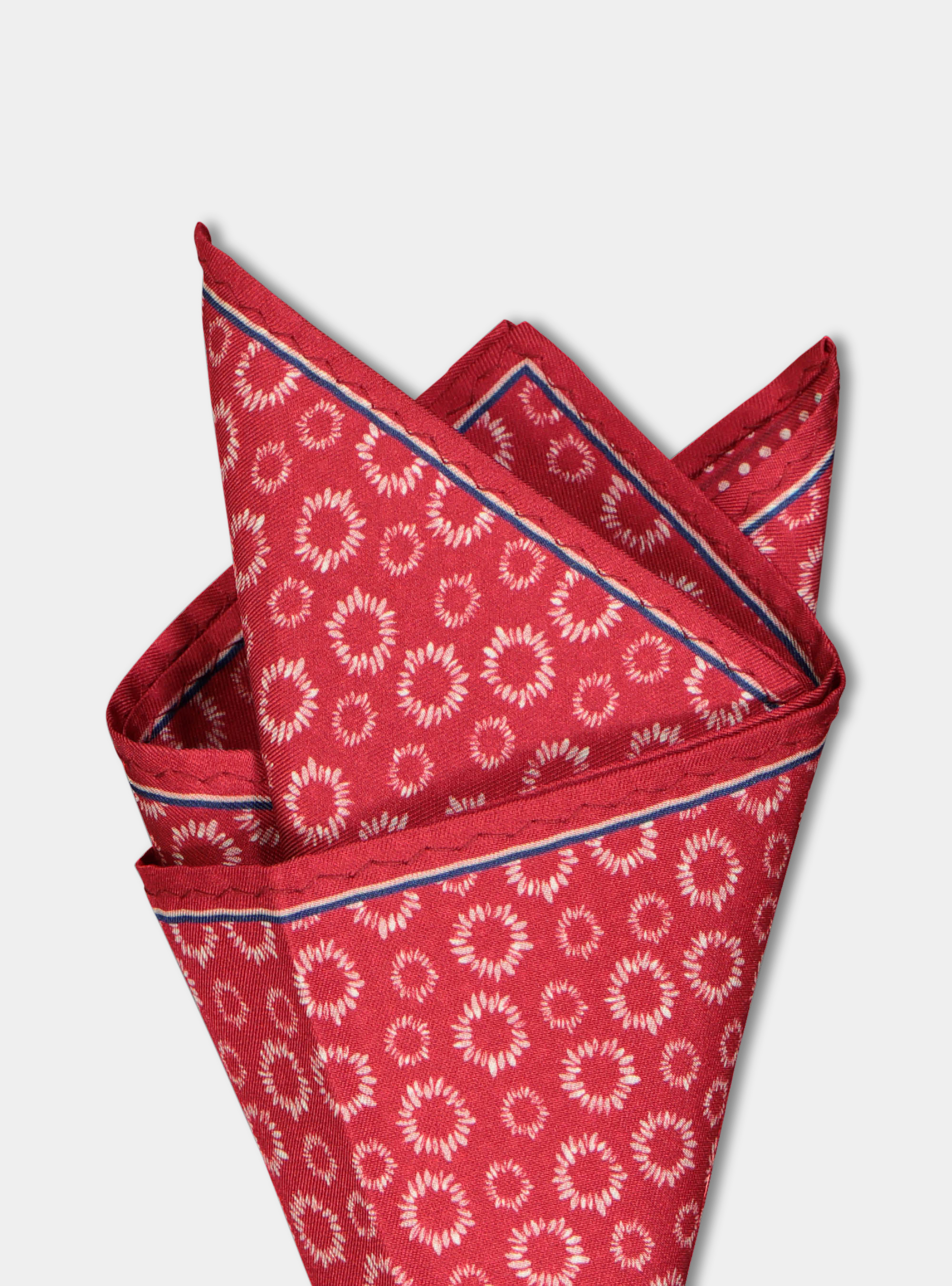 Pochette fantasia in seta stampata, ROSSO