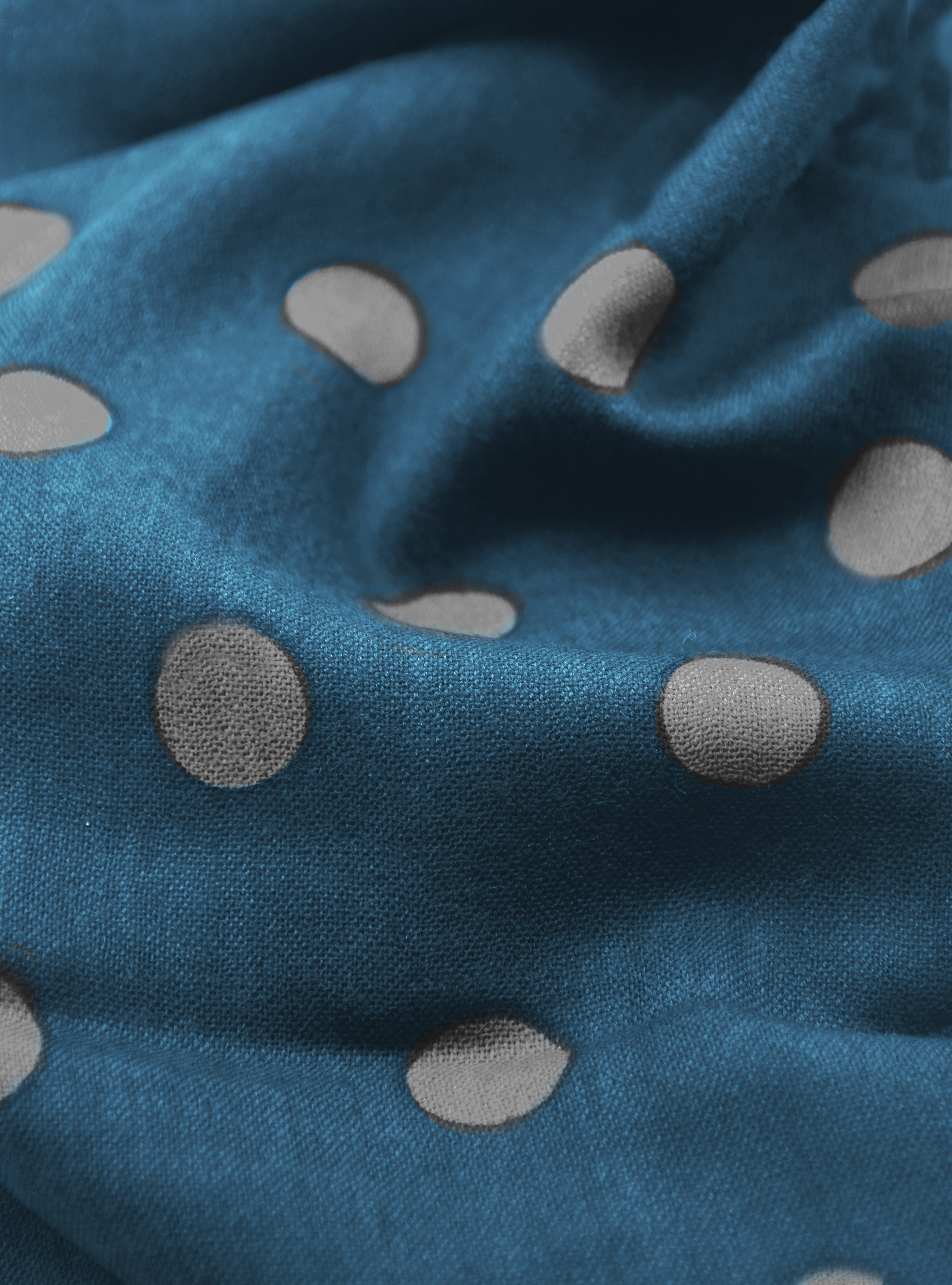 POLKA DOT WOOL SCARF, PETROL