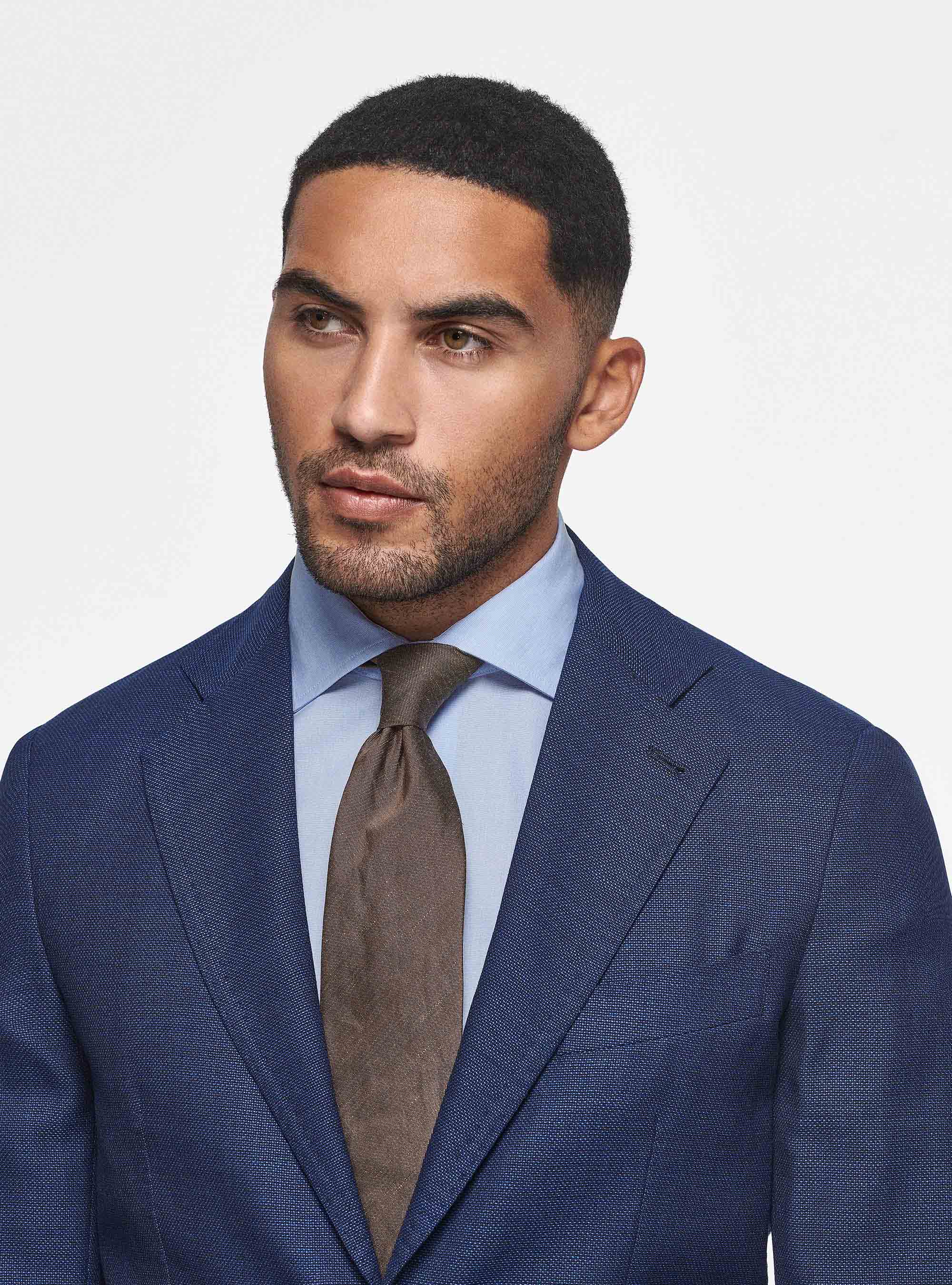 Micro-textured wool blazer, BLUE