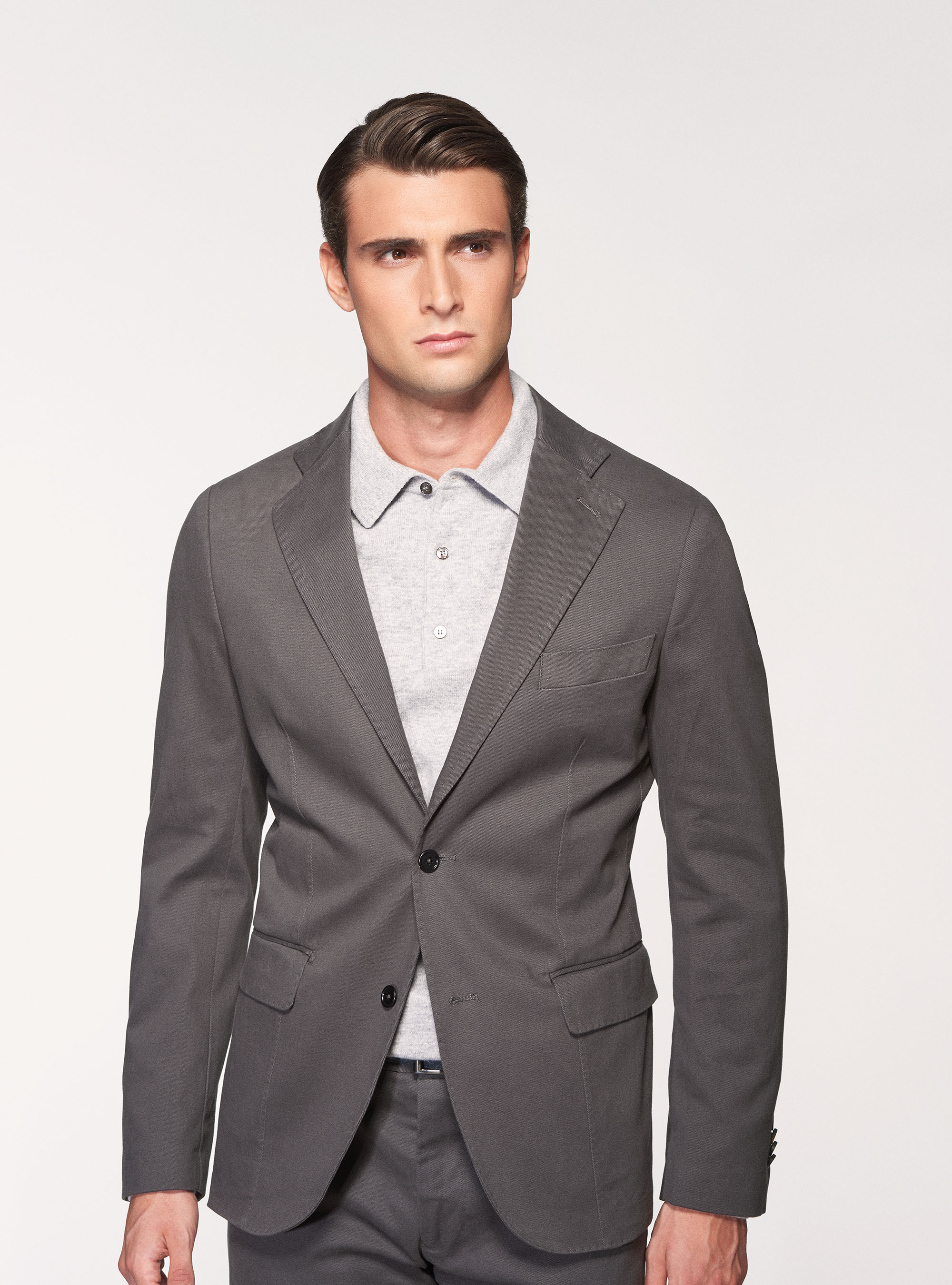 Giacca in cotone smerigliato, ASFALTO