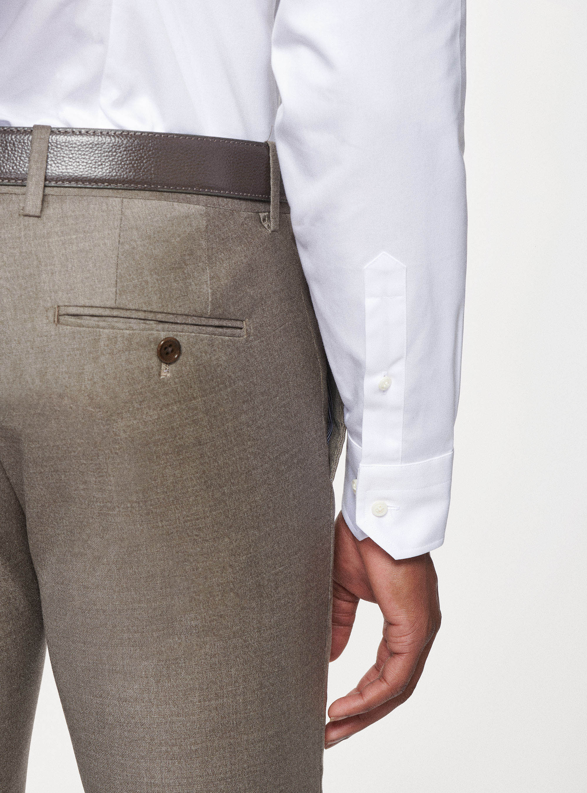 Cotton twill shirt, WHITE