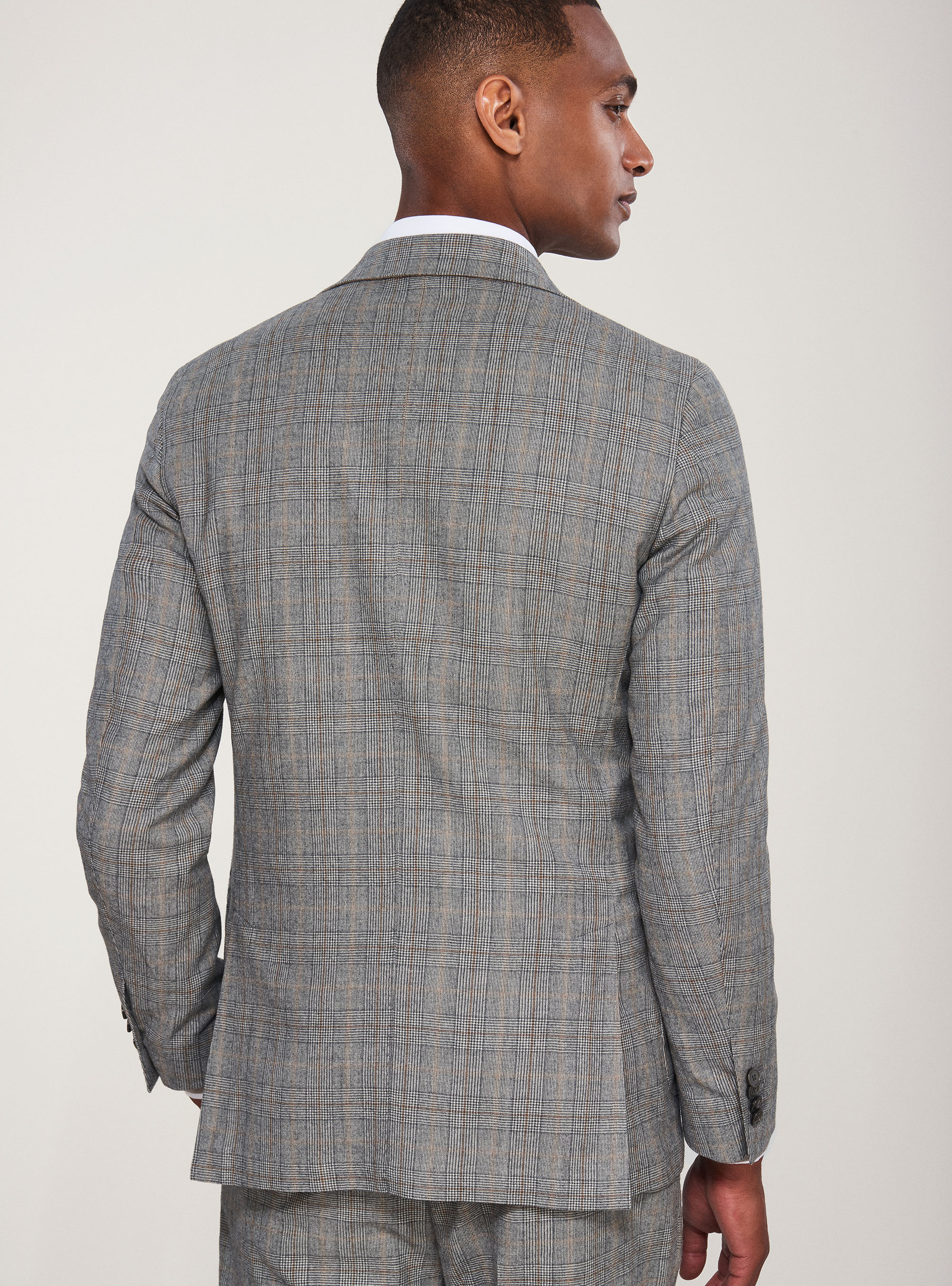 Giacca per abito Principe di Galles in lana super 120's, GRIGIO CHIARO