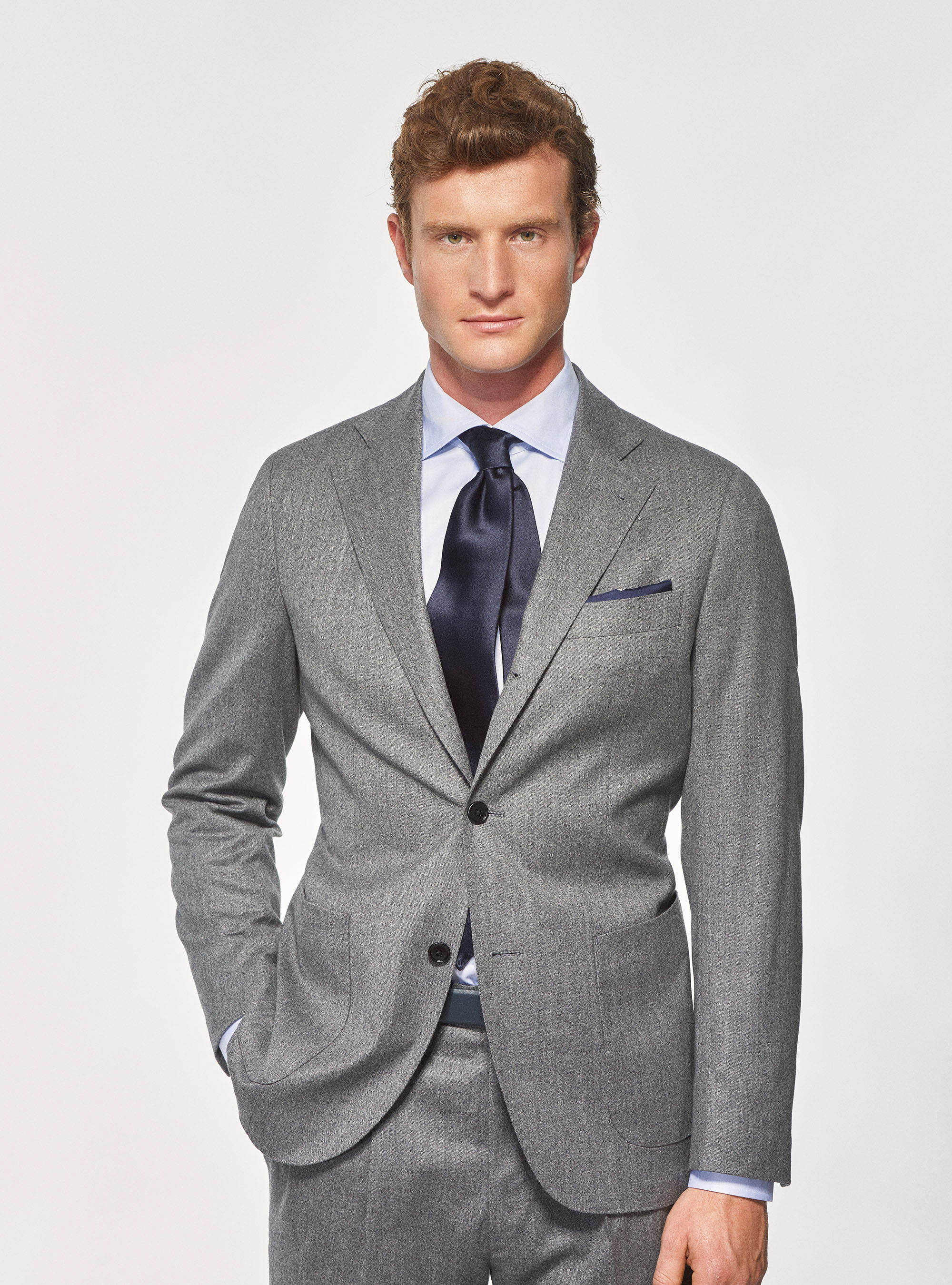 Giacca per abito in flanella di lana superfine 120's Vitale Barberis Canonico