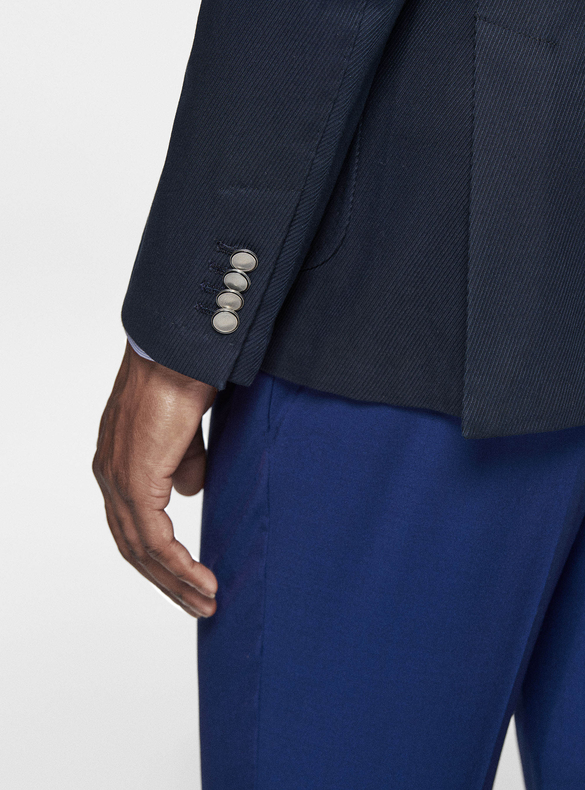 Giacca in cotone diagonale, BLU NAVY