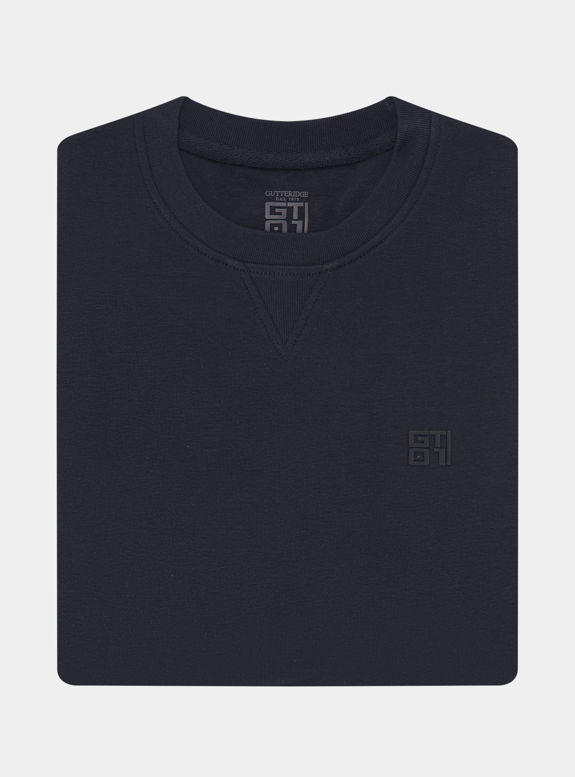 Sudadera con cuello redondo y logotipo de goma GT01, AZUL MARINO