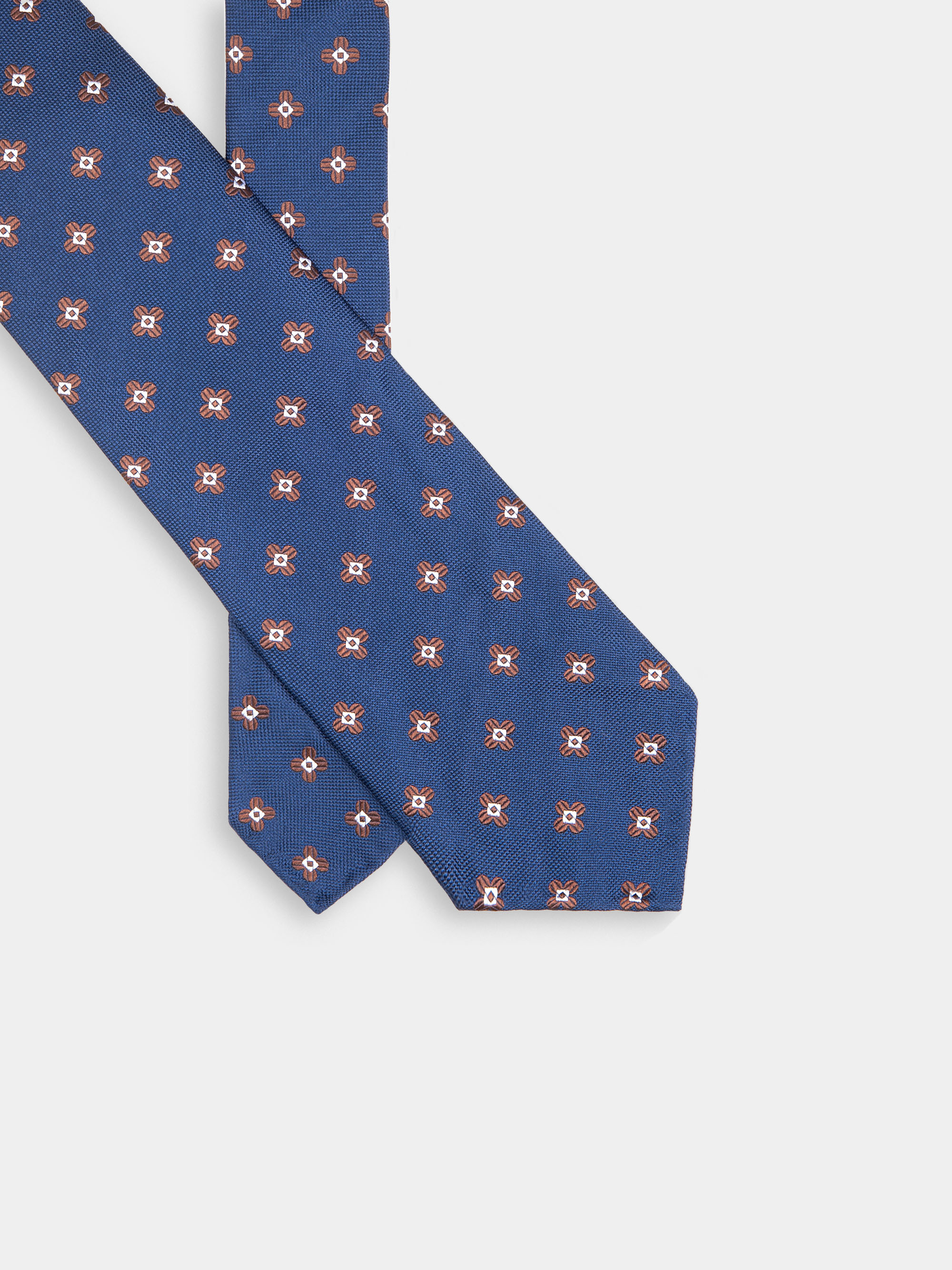 Silk tie with jacquard pattern, NAVY BLUE