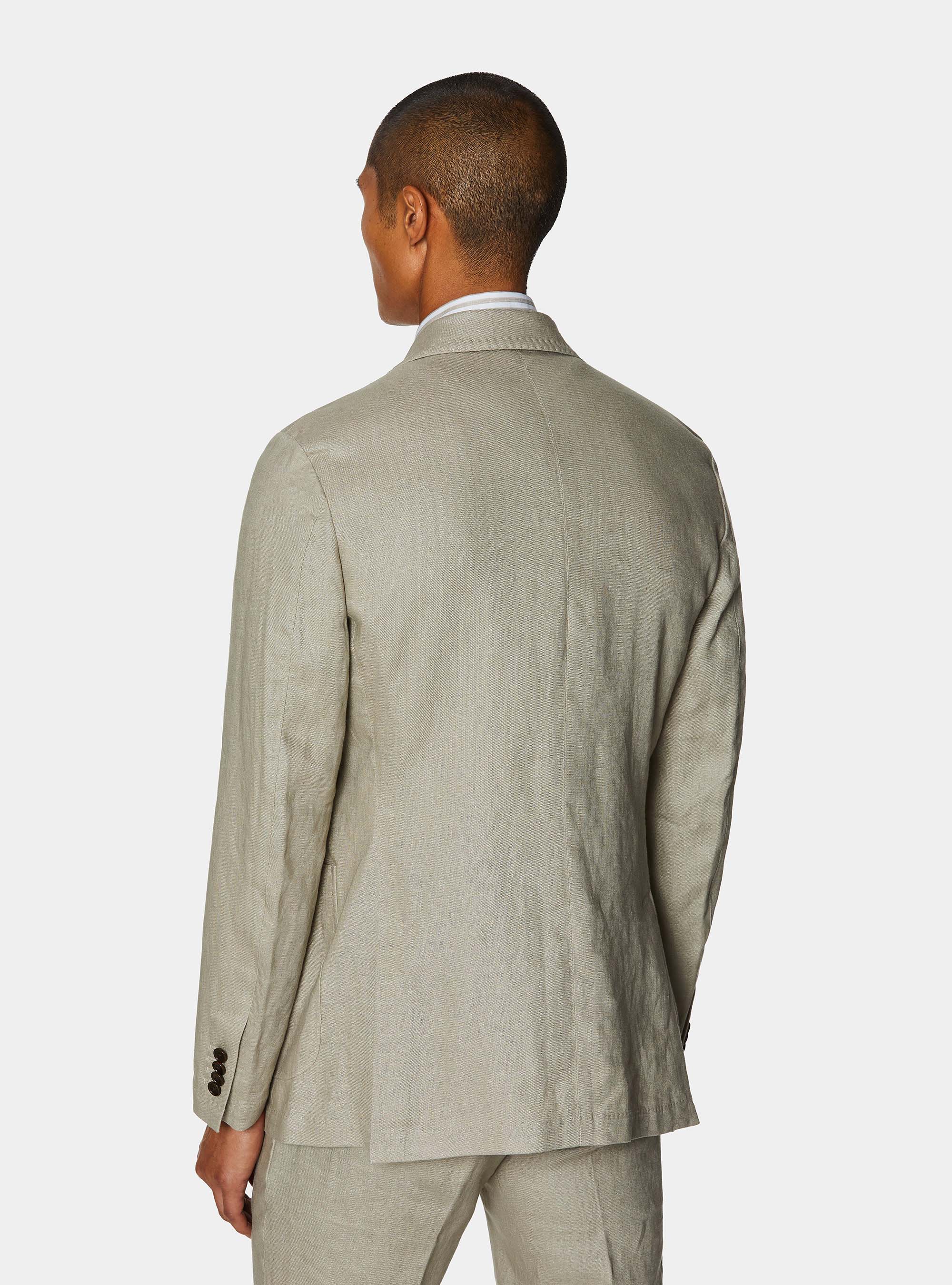 Pure linen suit blazer, SAND