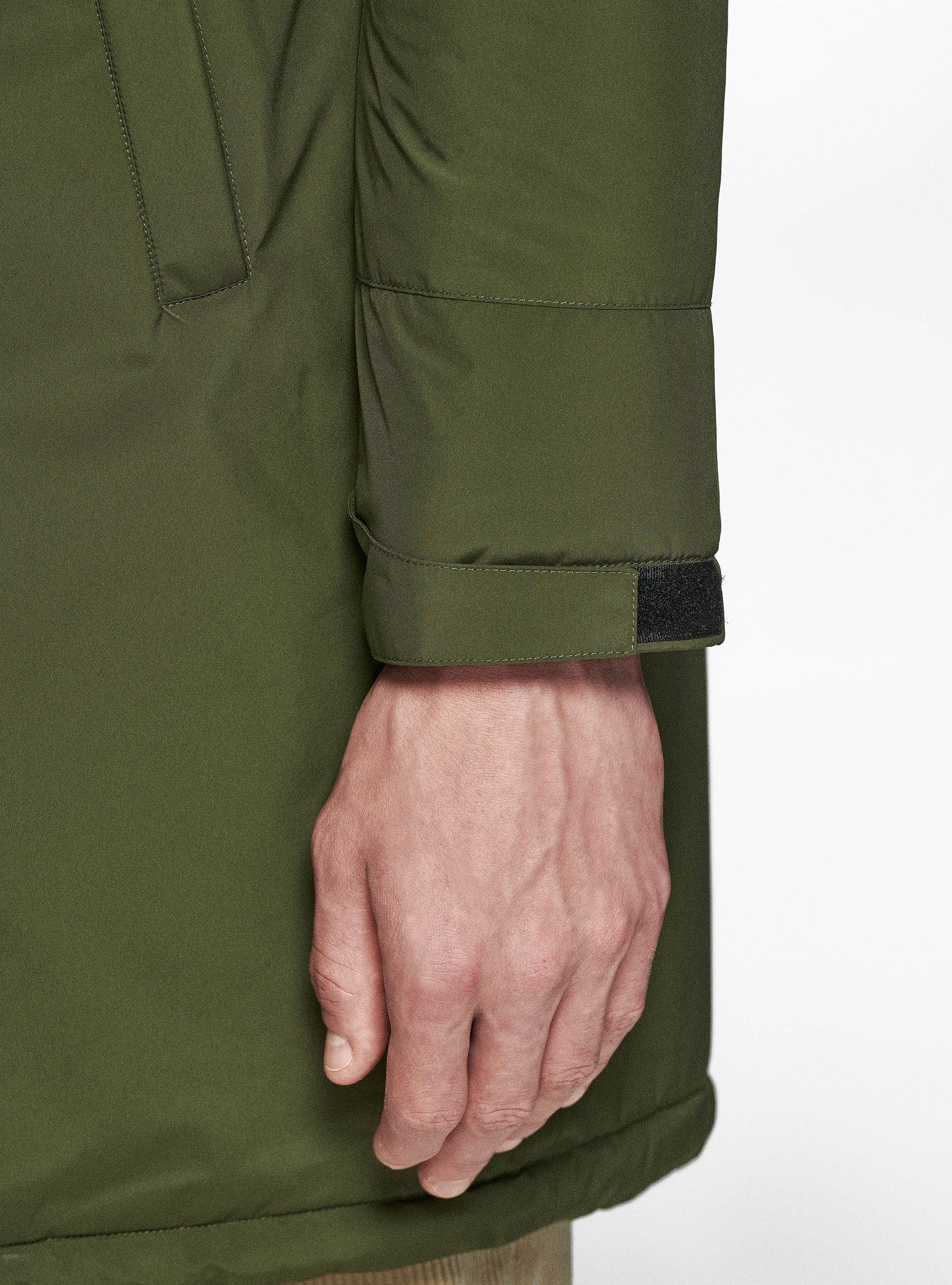 Parka tecnico con pelliccia sintetica, MILITARE 0609C