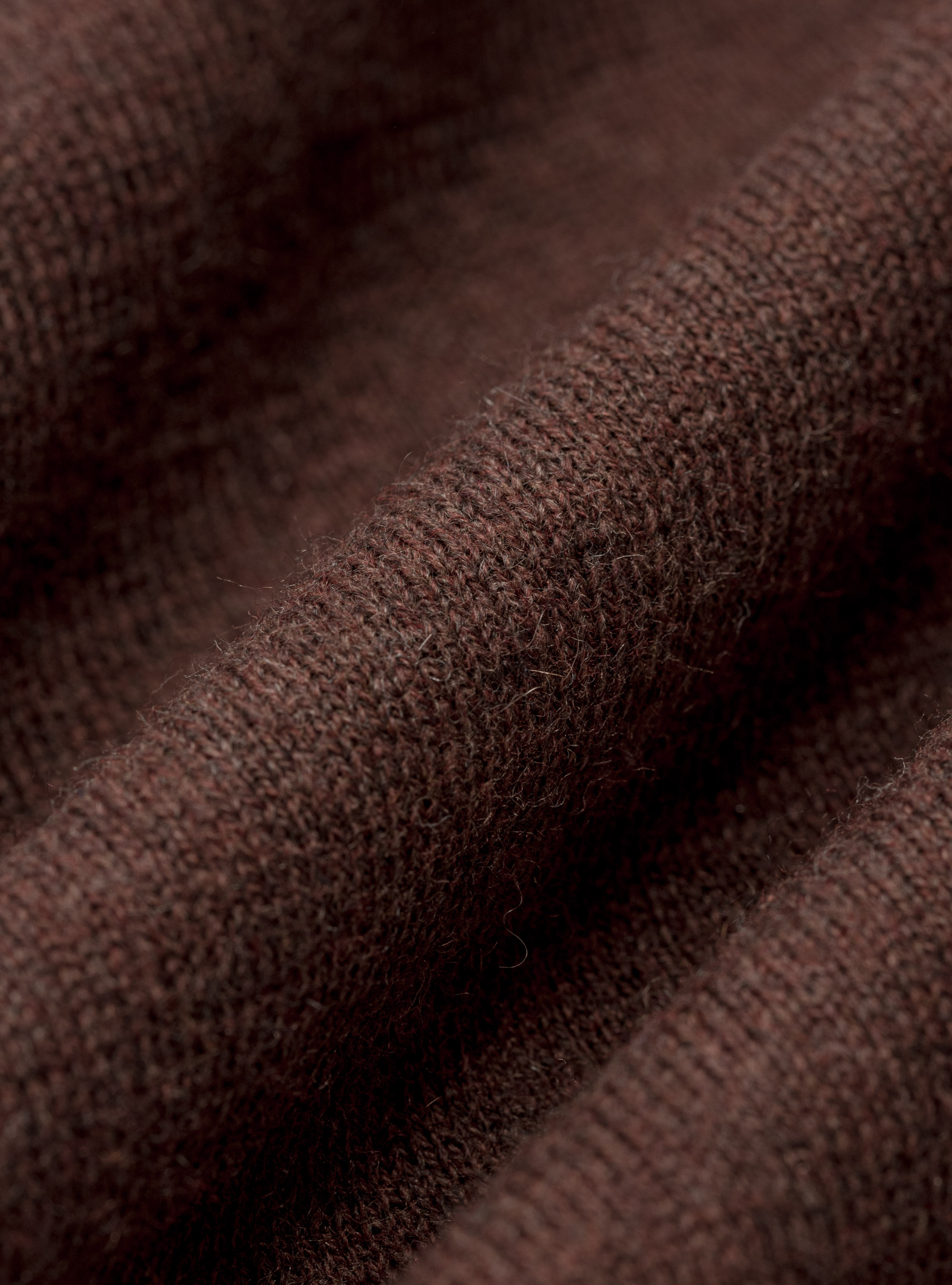 Jersey de cuello redondo de algod&oacute;n, seda y cachemira, MARRON