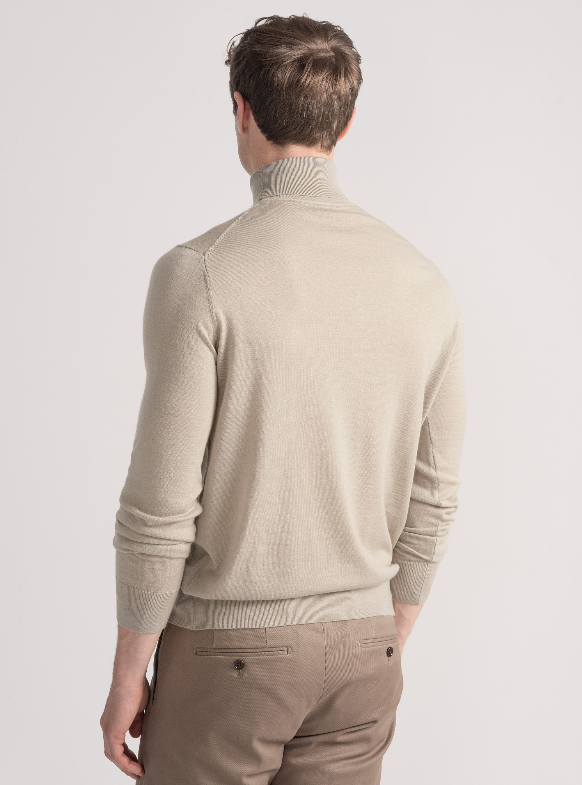 Dolcevita in pura lana merino extrafine, SABBIA