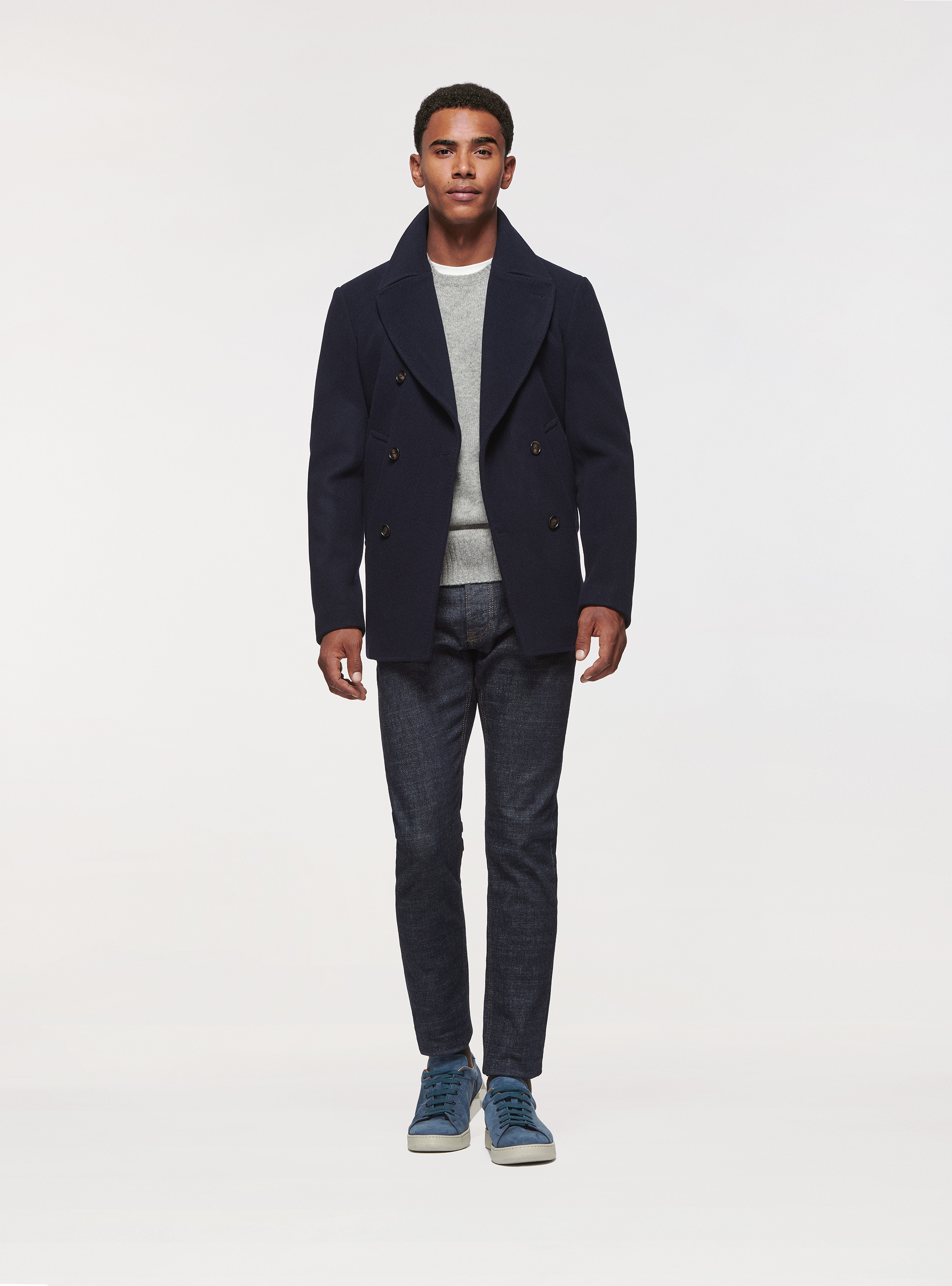 Peacoat aus Lammwolle, NAVY 0218C