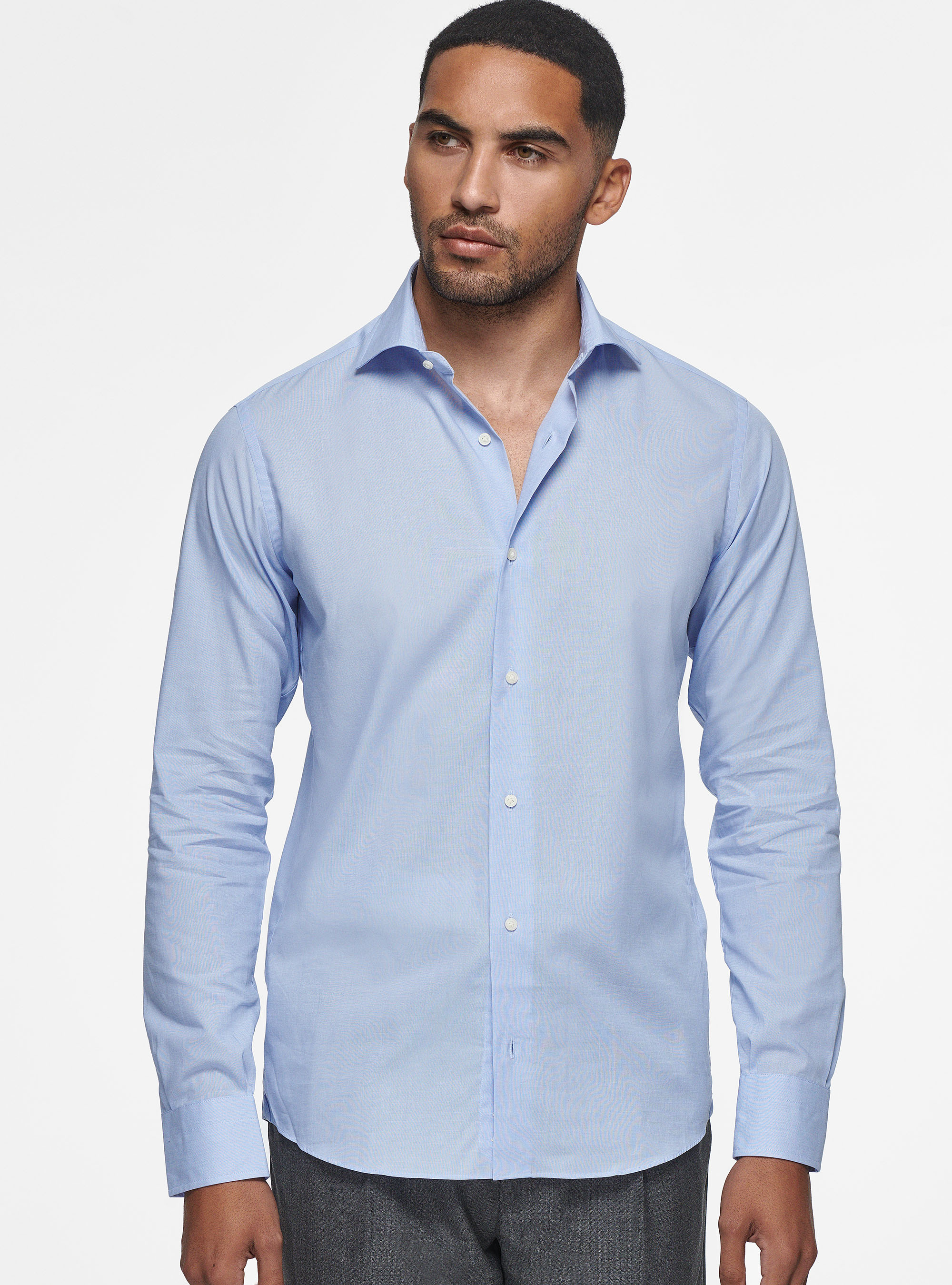 Cotton shirt fil a fil, LIGHT BLUE