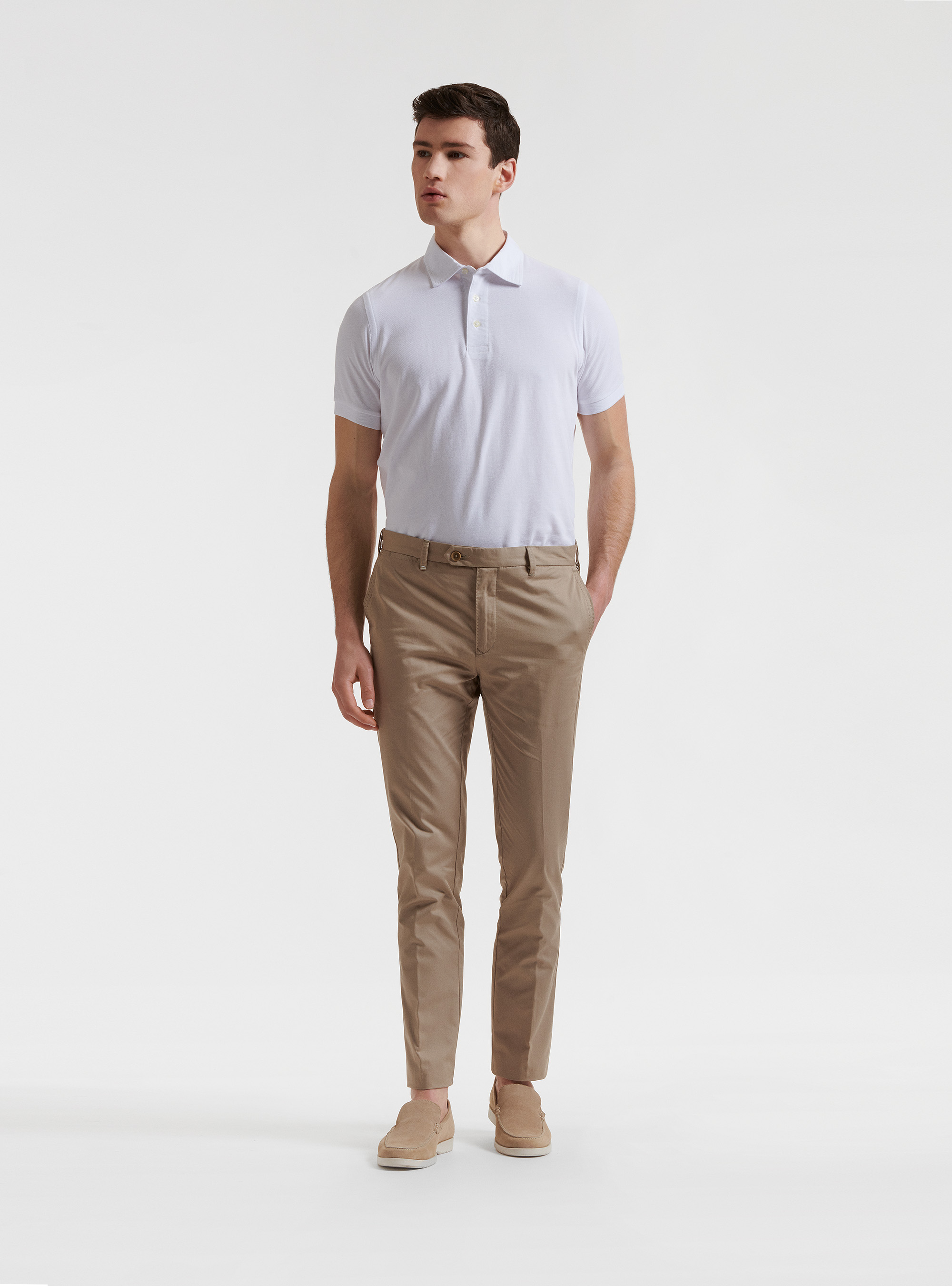 Pantaloni slim fit in twill leggero, FANGO
