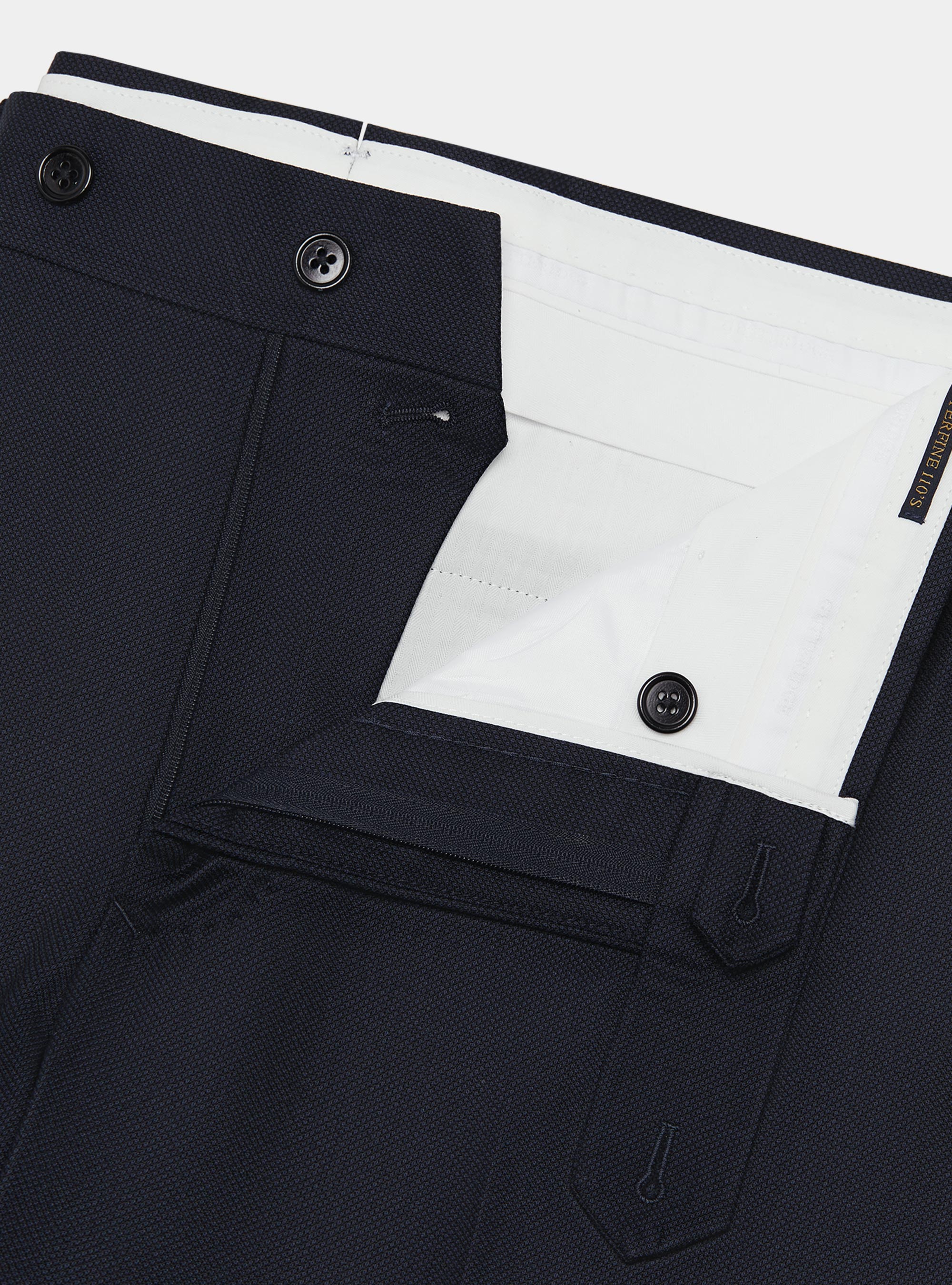 Trousers in pure wool partridge eye, NAVY BLUE