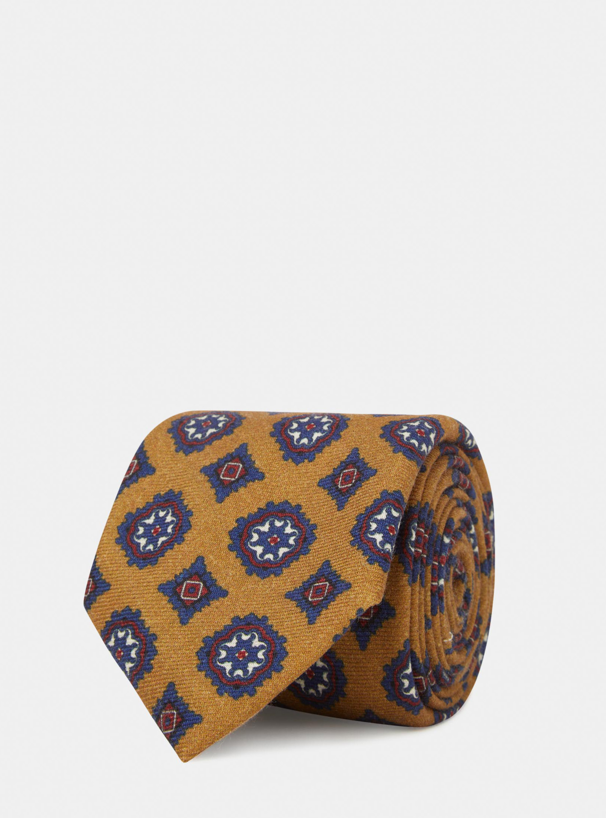 Gutteridge - Cravatta in lana stampata, Unisex, 0711c Ocra, Taglia: Unica