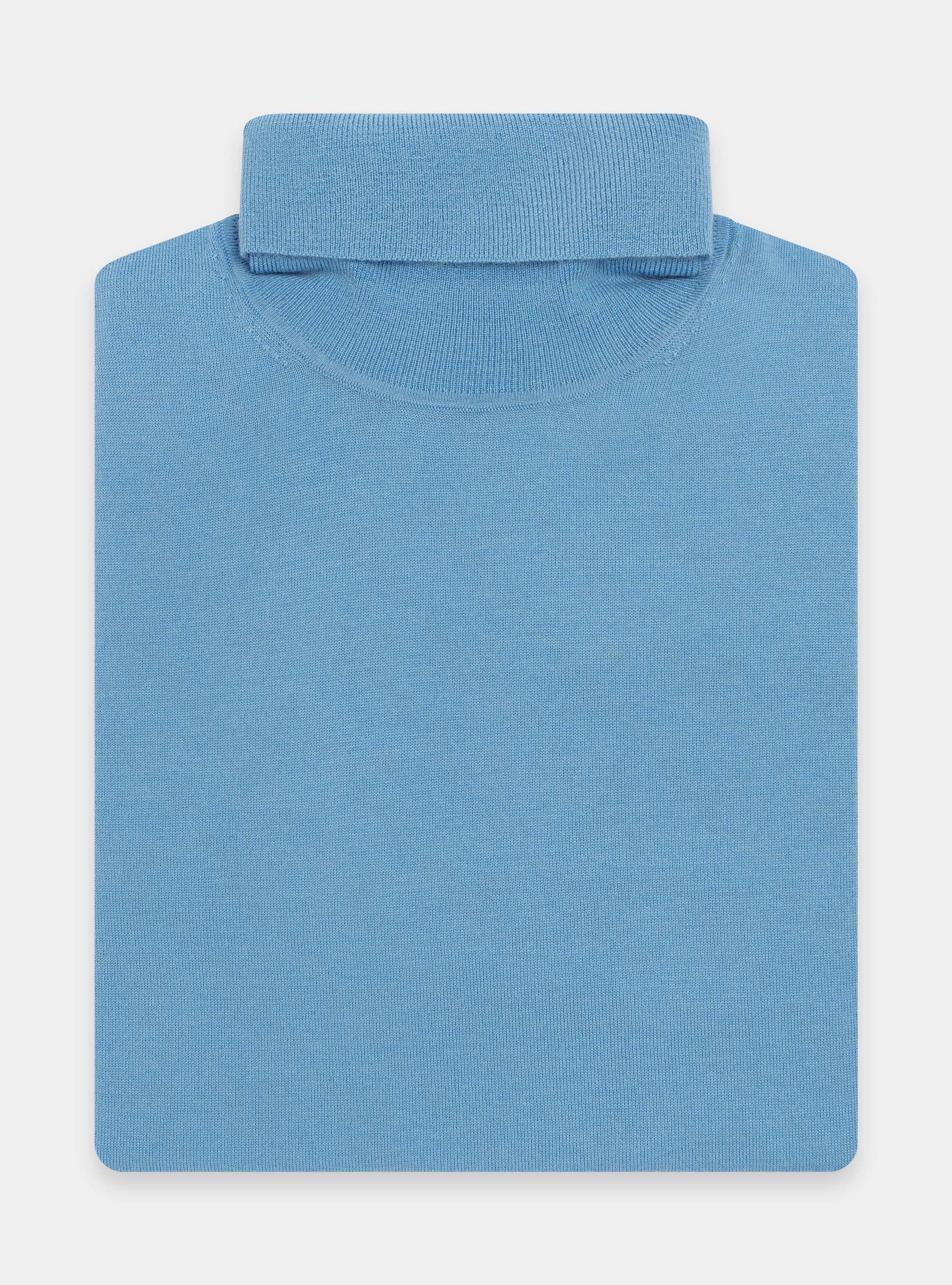 Dolcevita in pura lana merino, AZZURRO