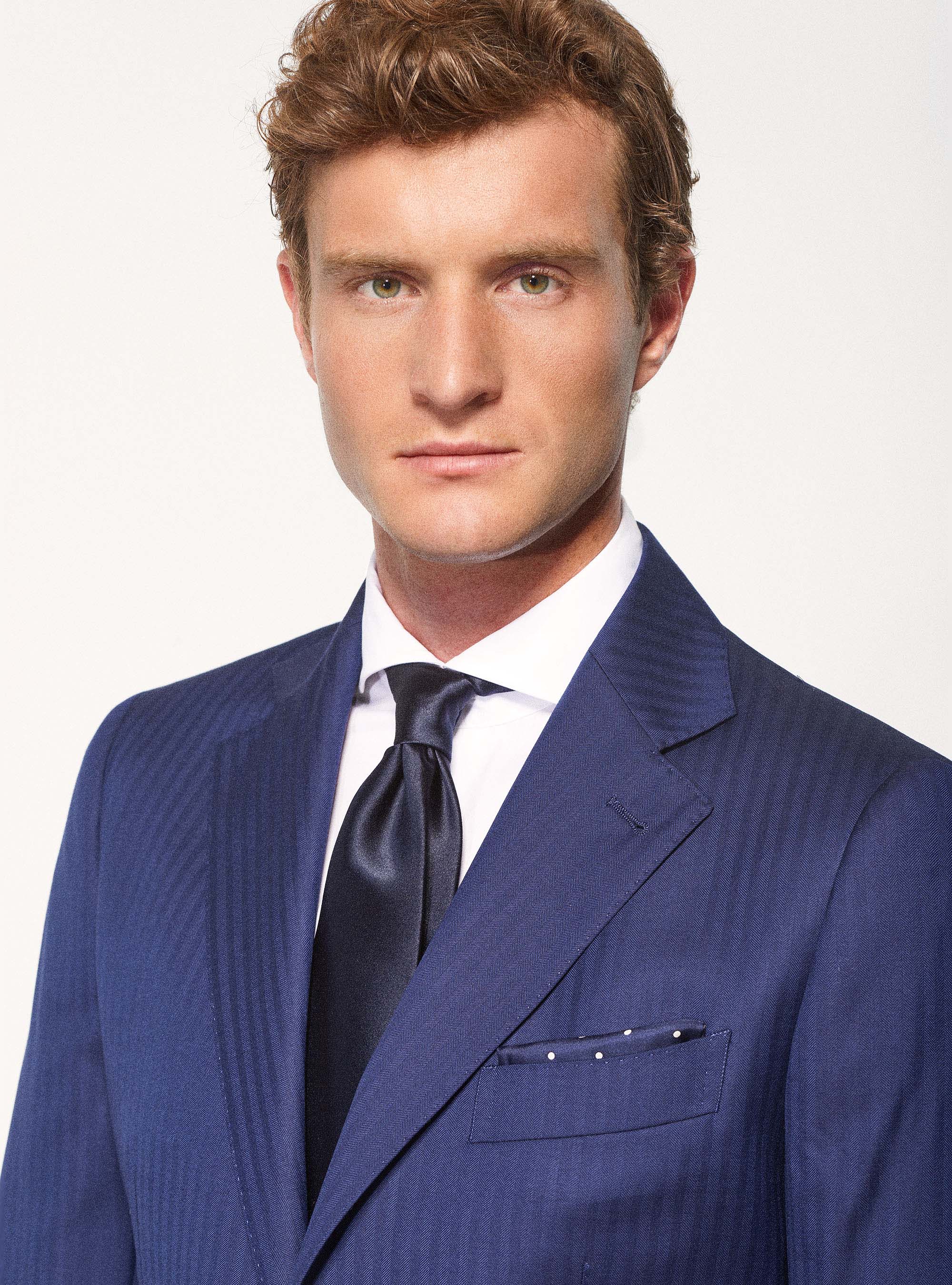 Giacca per abito in pura lana spigata superfine 110's Vitale Barberis Canonico, BLU