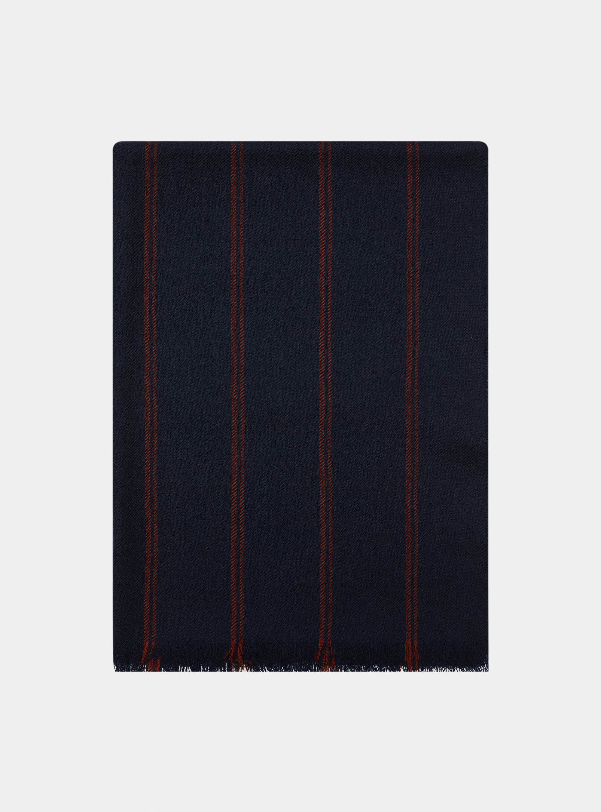 Striped pure wool scarf, NAVY/BORDEAUX B054