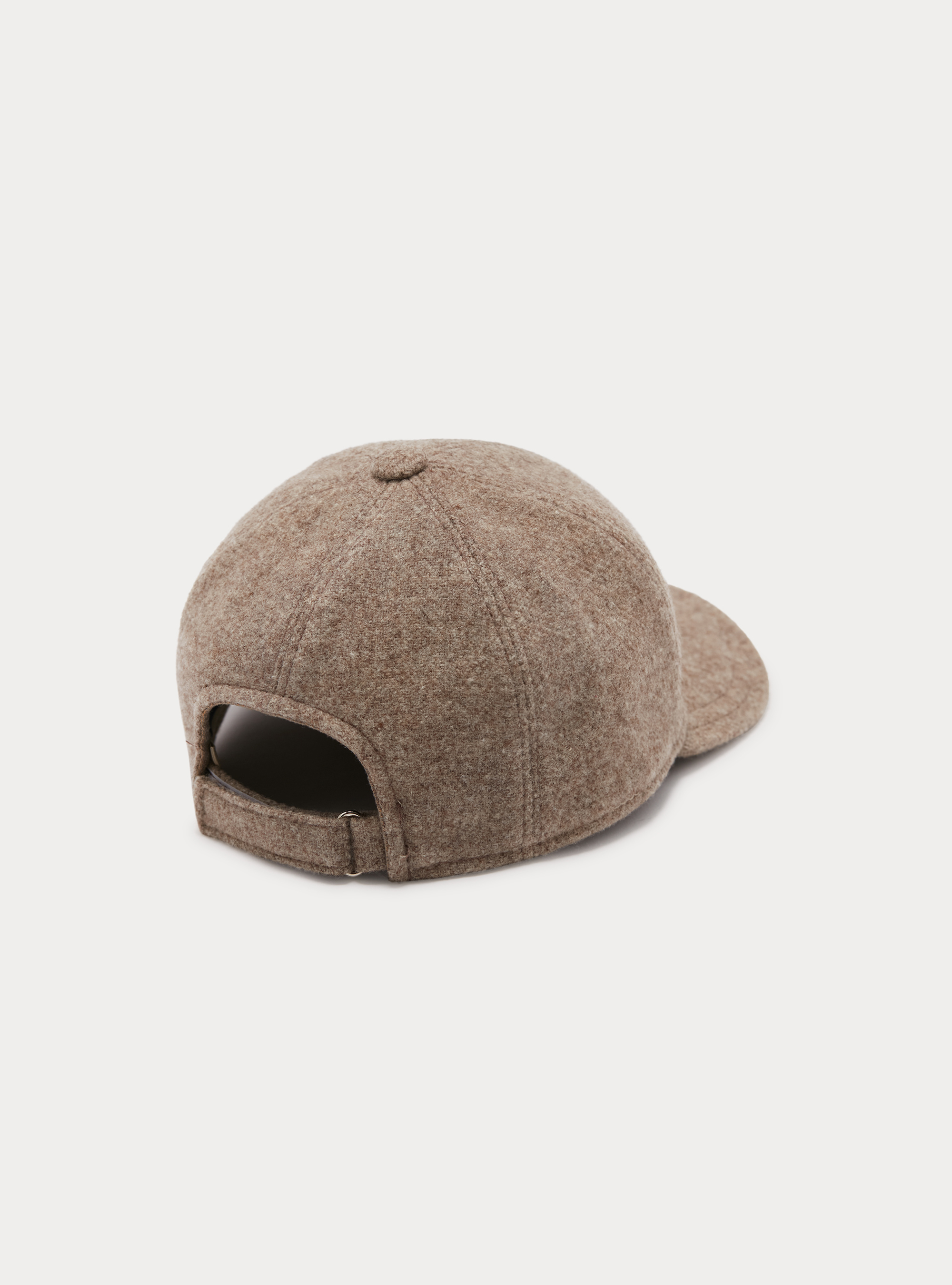 Cappellino baseball tinta unita in pura lana, SAND