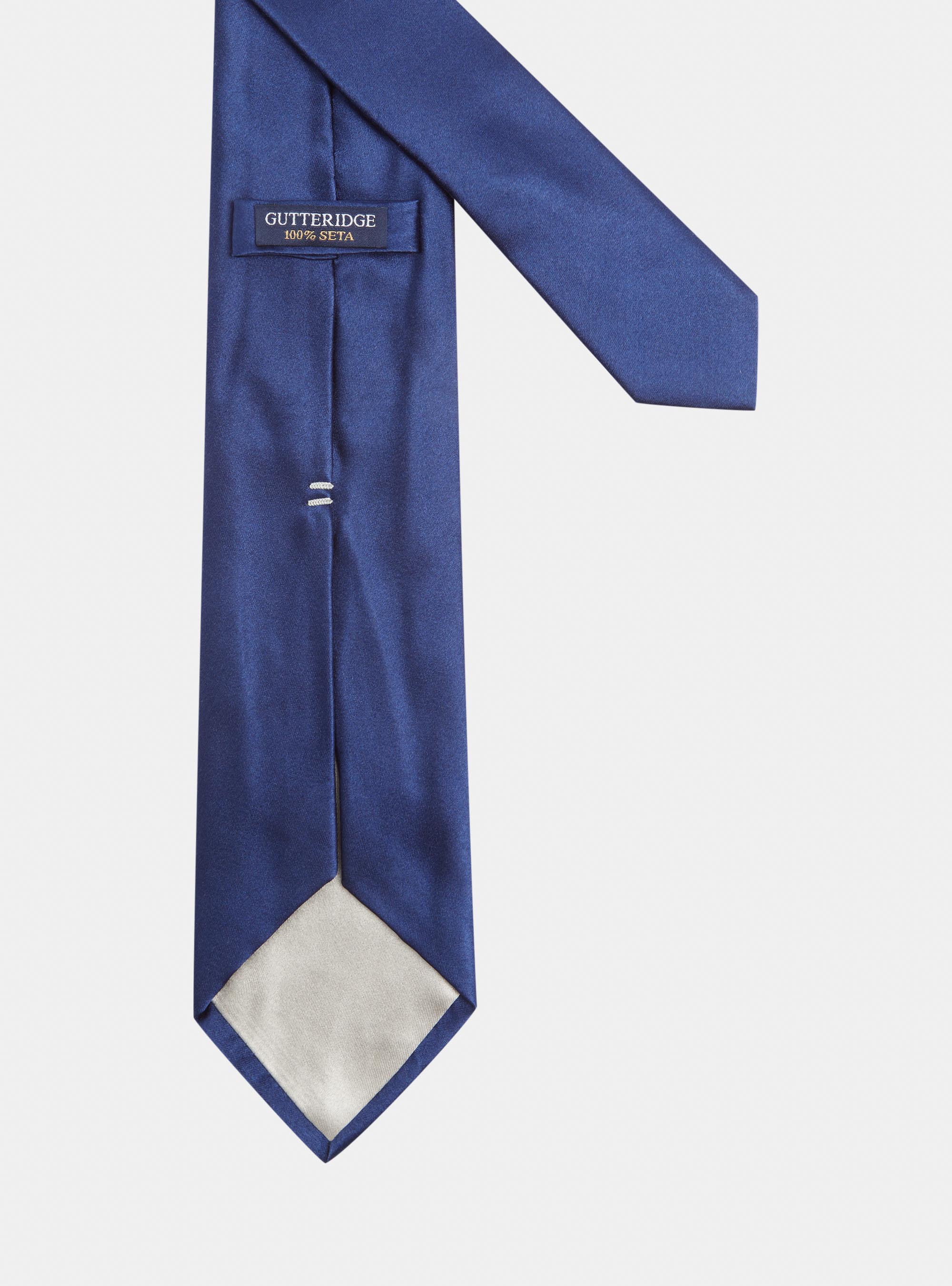 Solid-coloured silk tie, BLUE