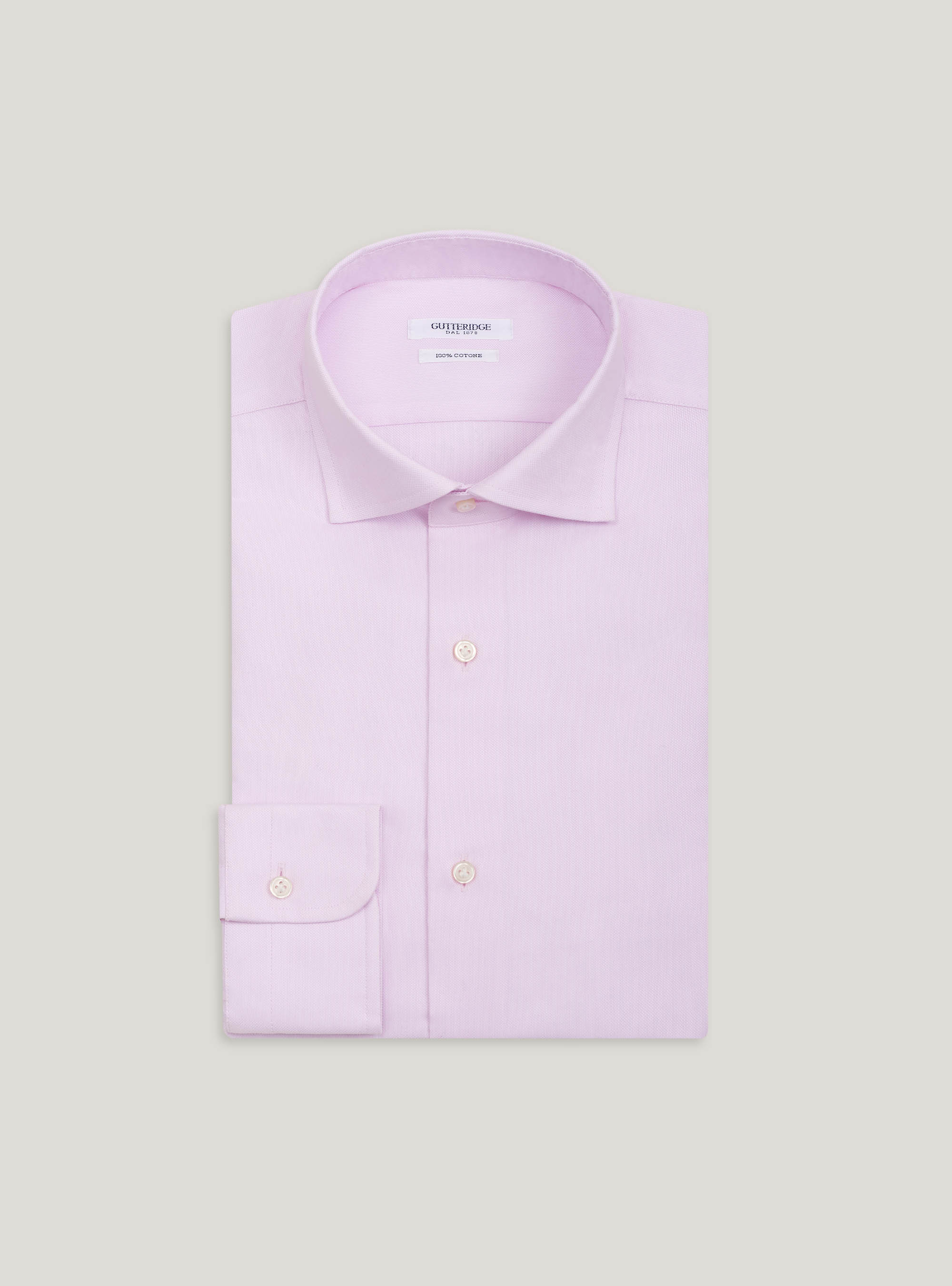 Camicia collo francese semiaperto in oxford, ROSA