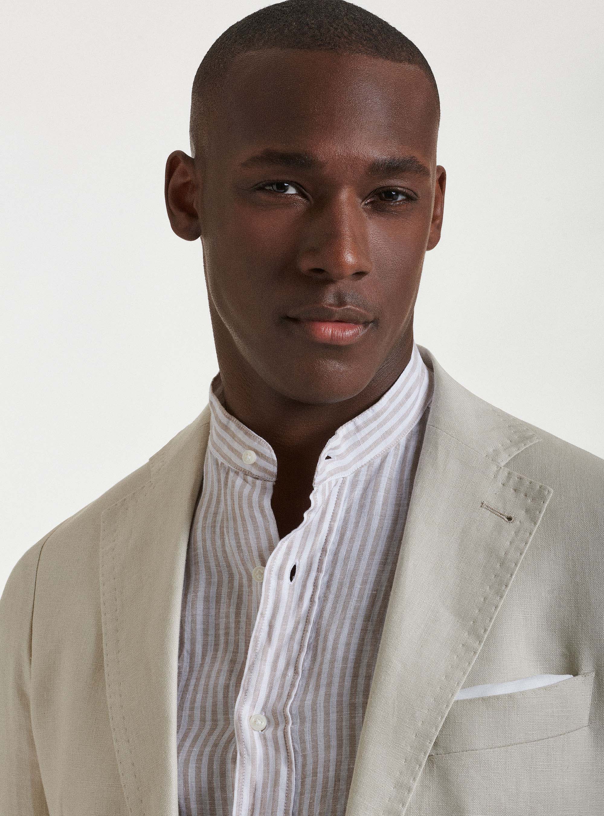 Anzugjacke aus reinem Leinen, ECRU 0560C