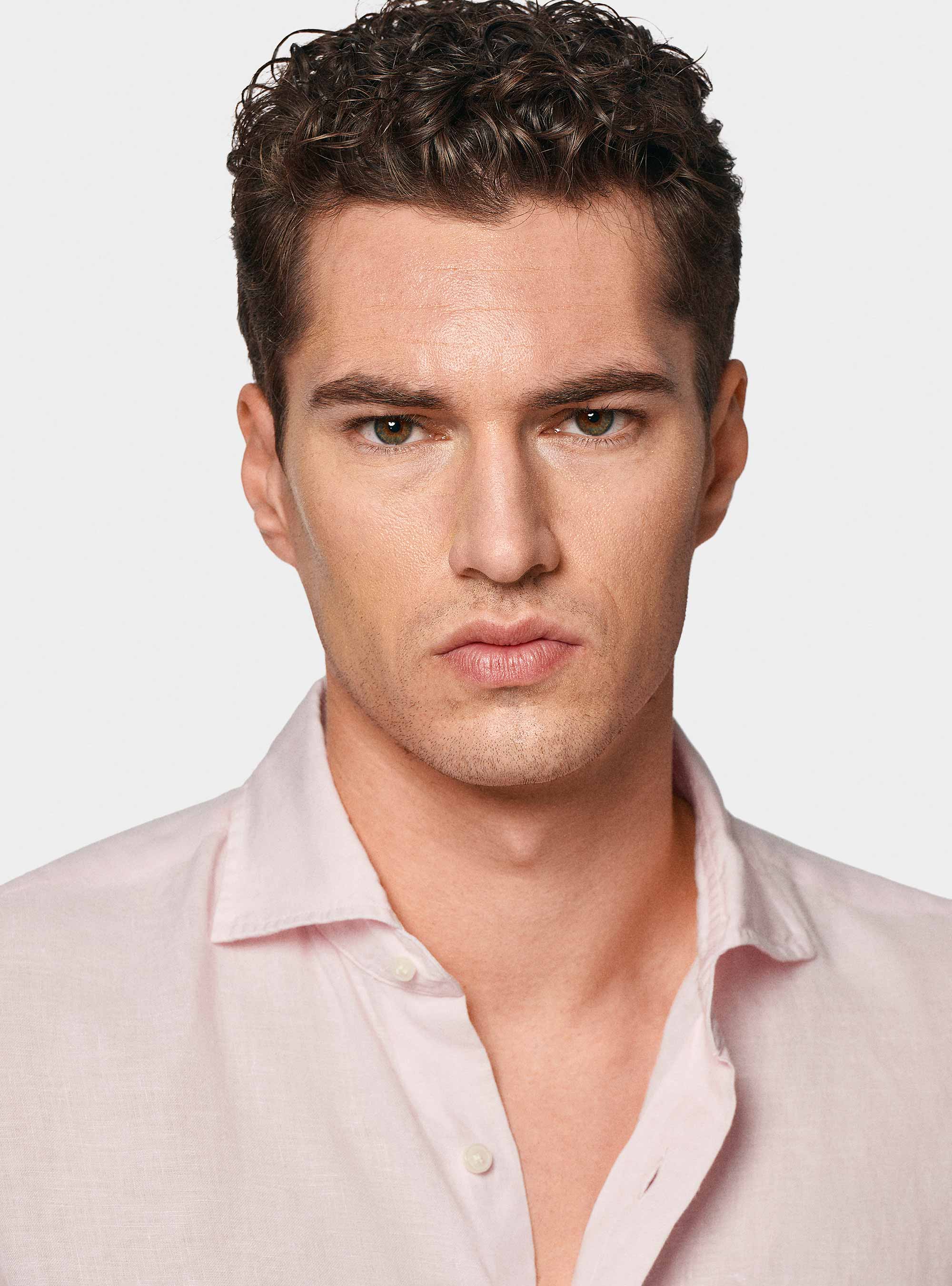 Camicia in puro lino, ROSA