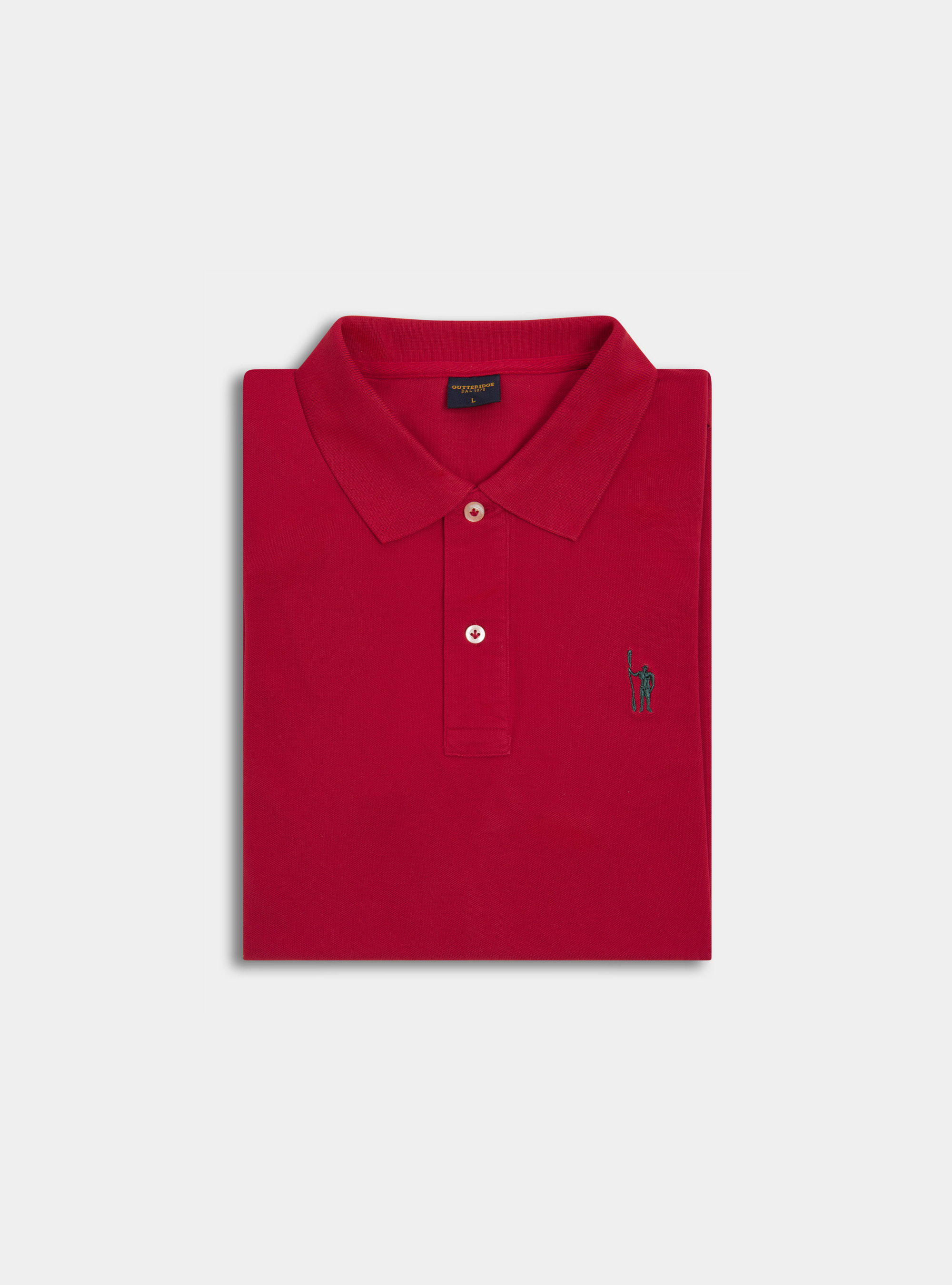 Classic cotton pique polo with embroidery, RED