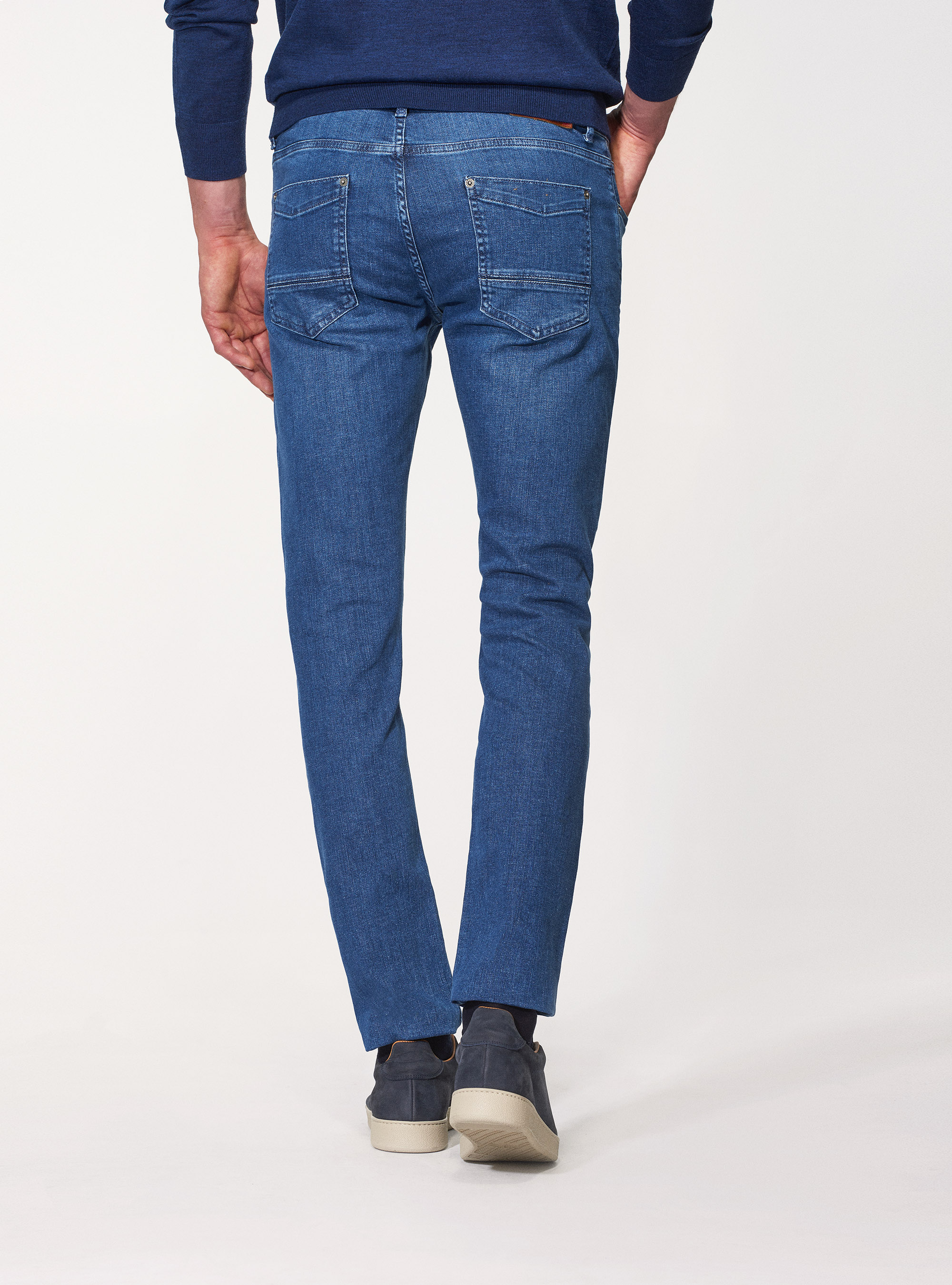 Pantaloni 5 tasche tailor fit, BLU