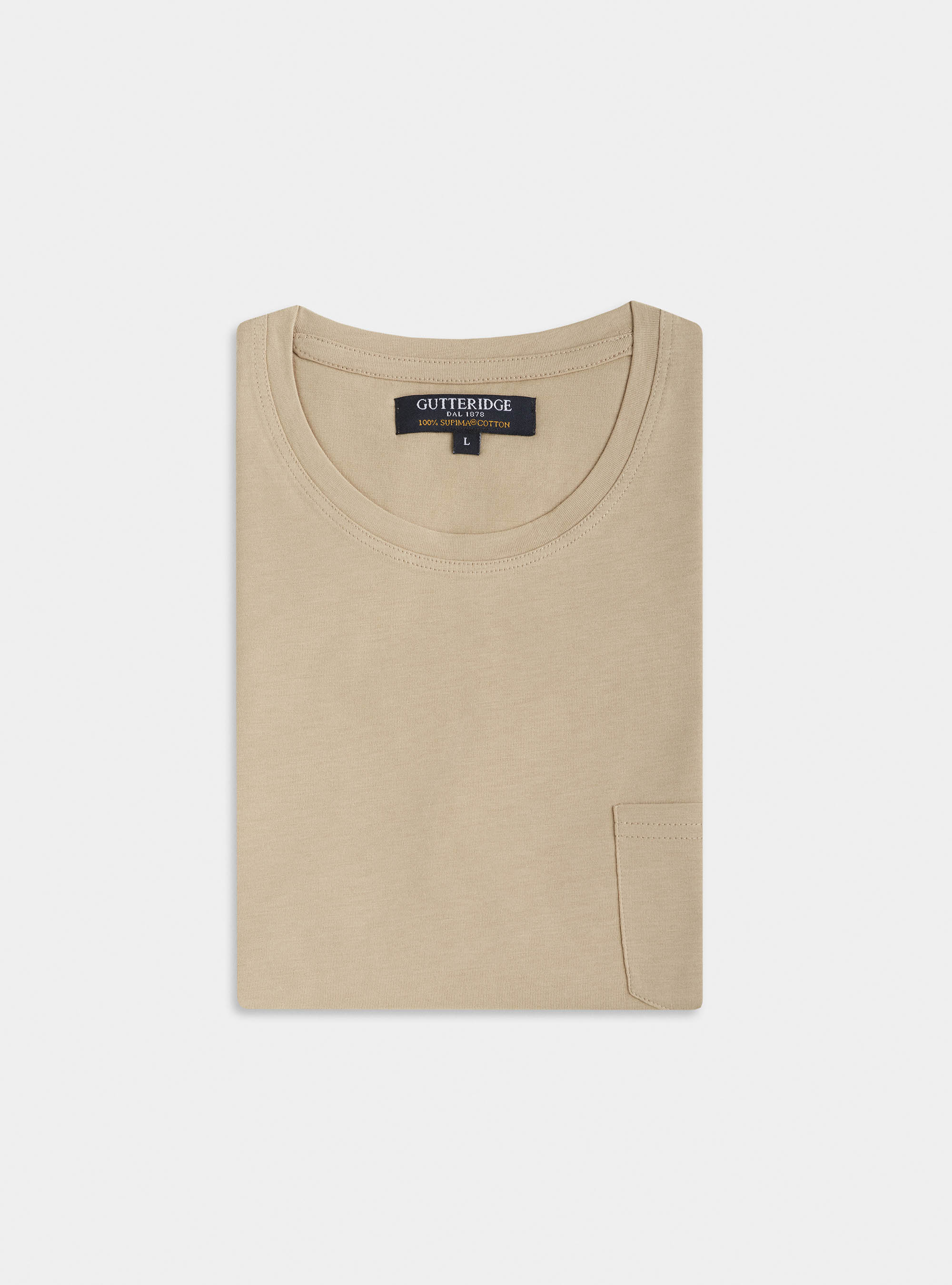 Maglietta con taschino in jersey di Cotone Supima, ECRU