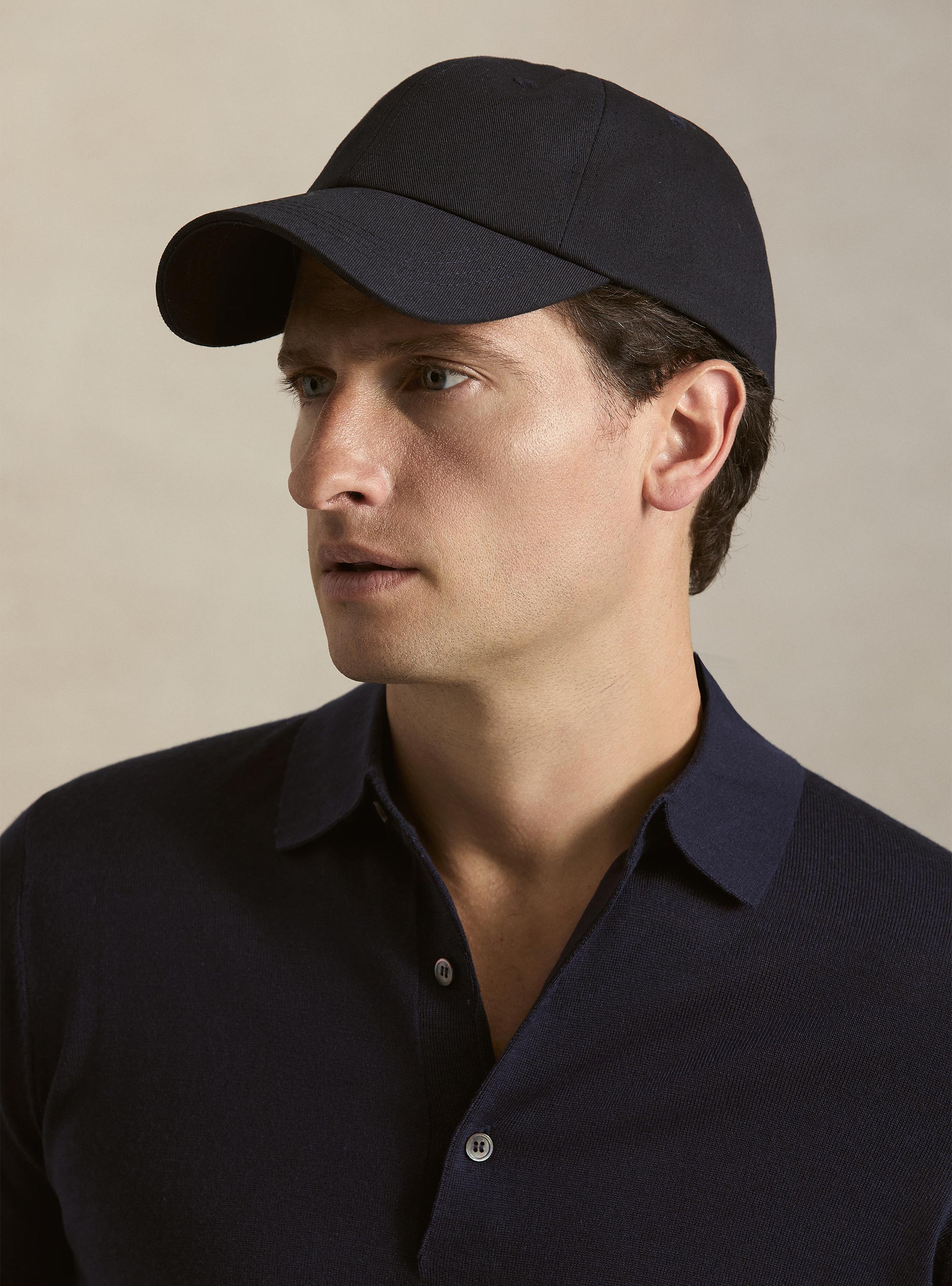 Extrafine merino wool knit polo shirt, BLUE