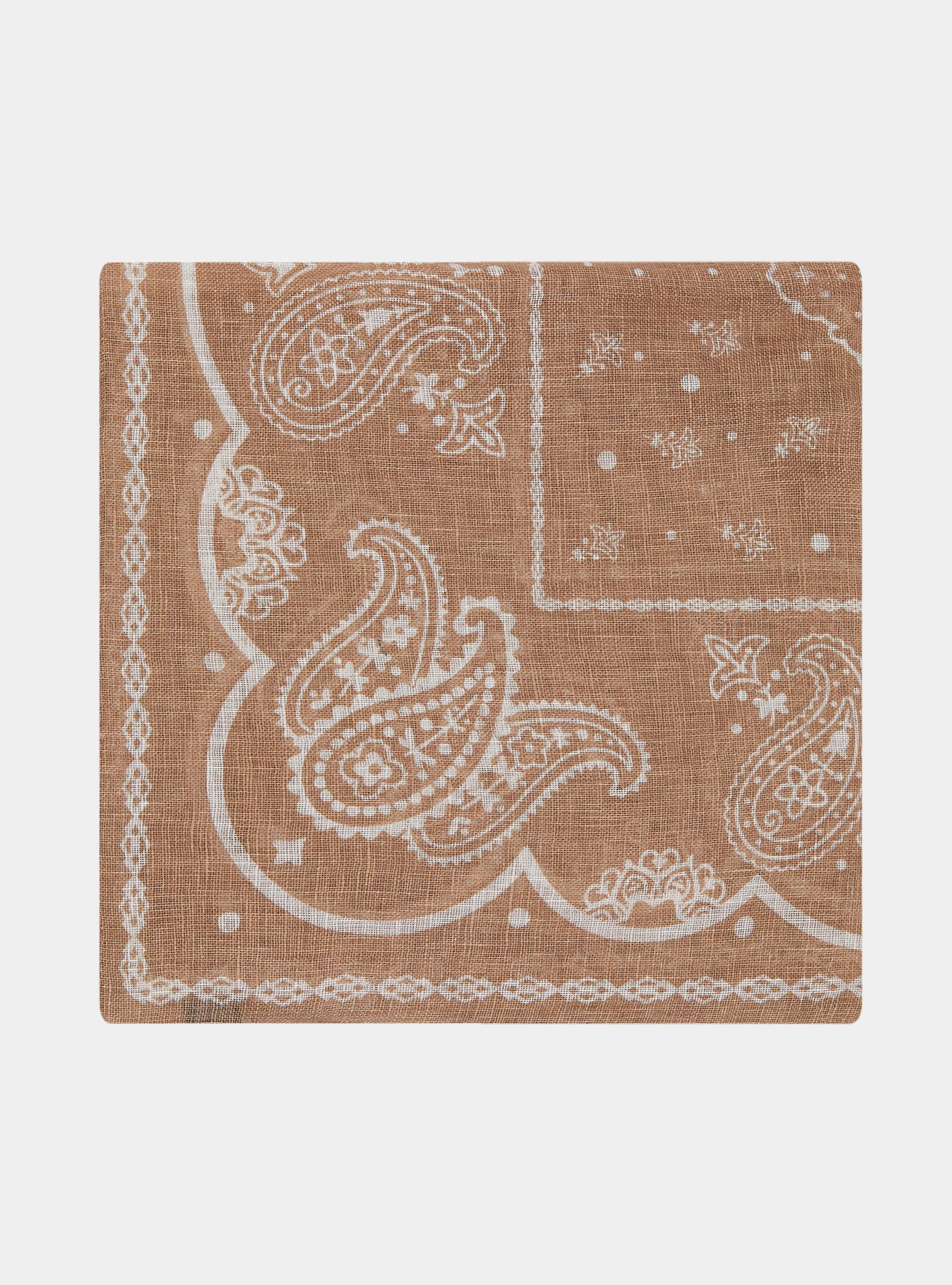 Foulard en lin imprim&eacute;, BOUE