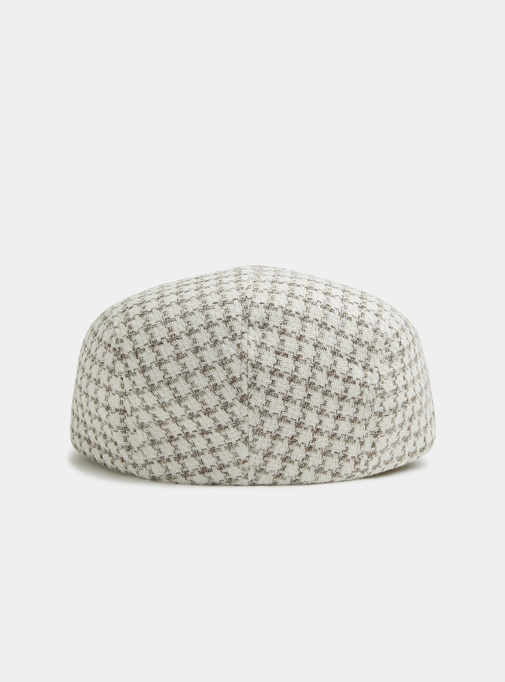 Coppola in puro lino fantasia pied de poule, FANGO