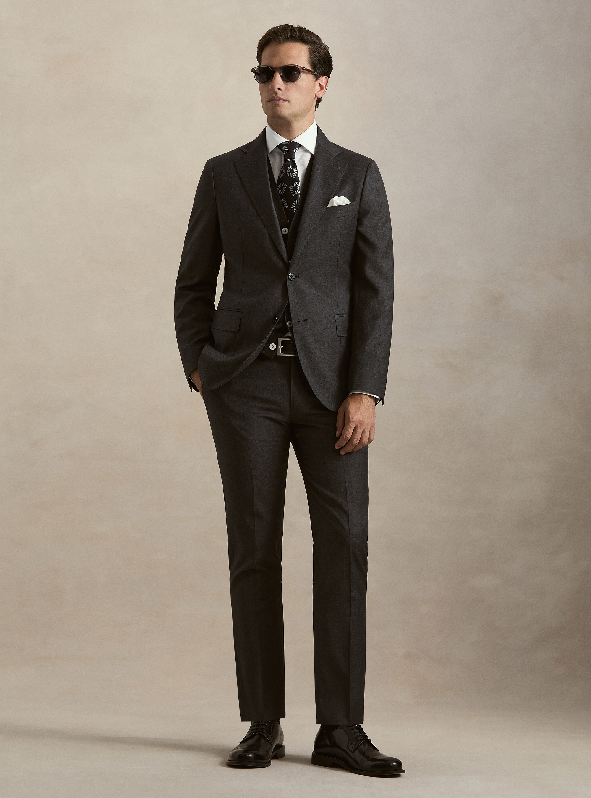 Pure wool suit jacket by Vitale Barberis Canonico, ASPHALT GREY