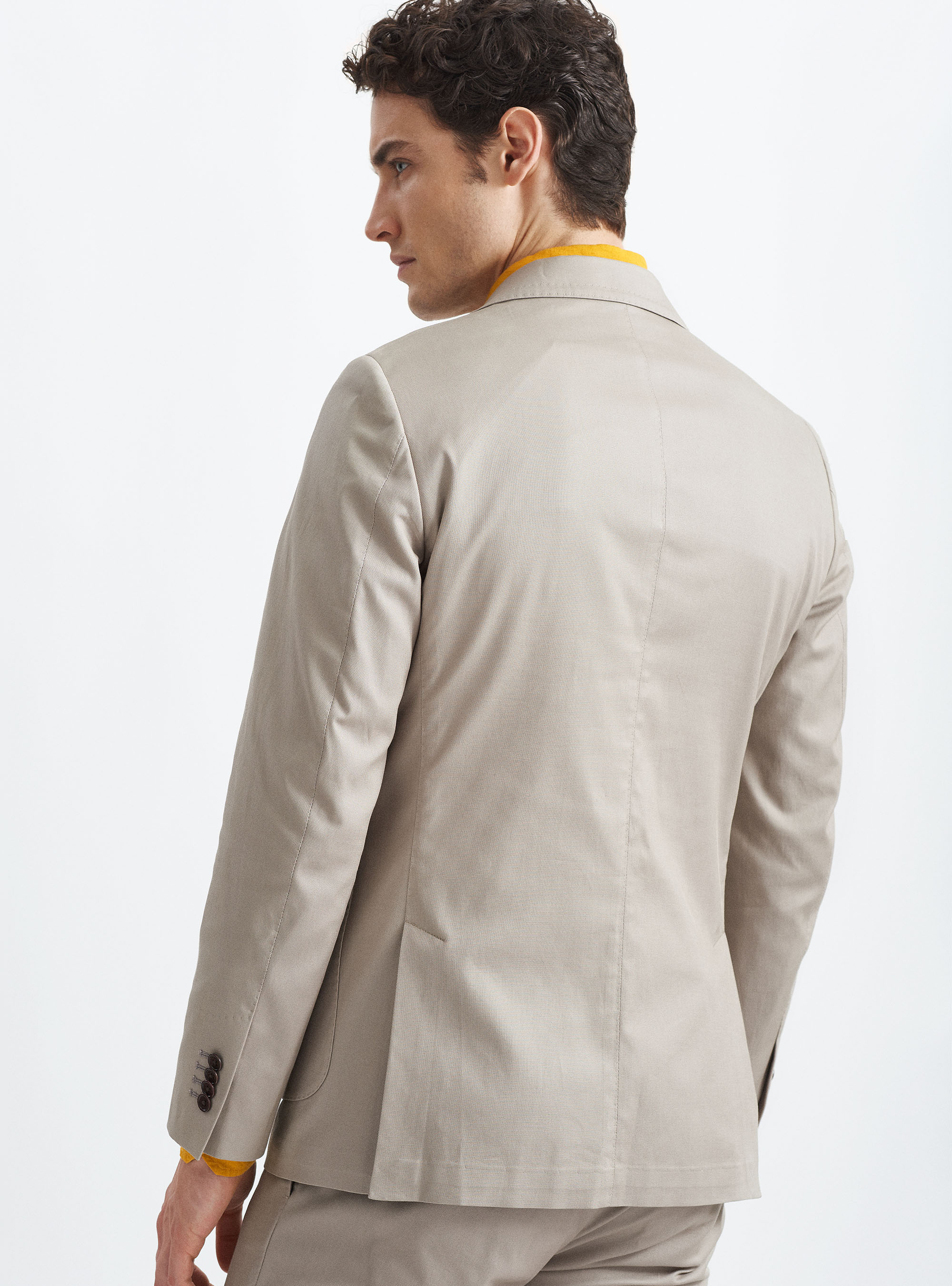 Giacca per abito in cotone stretch armaturato, FANGO