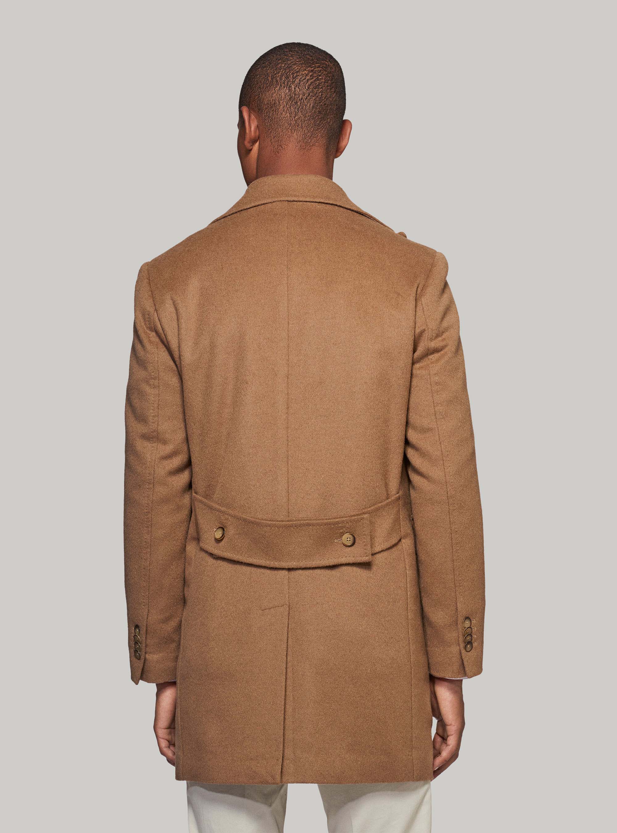 Cappotto doppiopetto in pura lana, ECRU