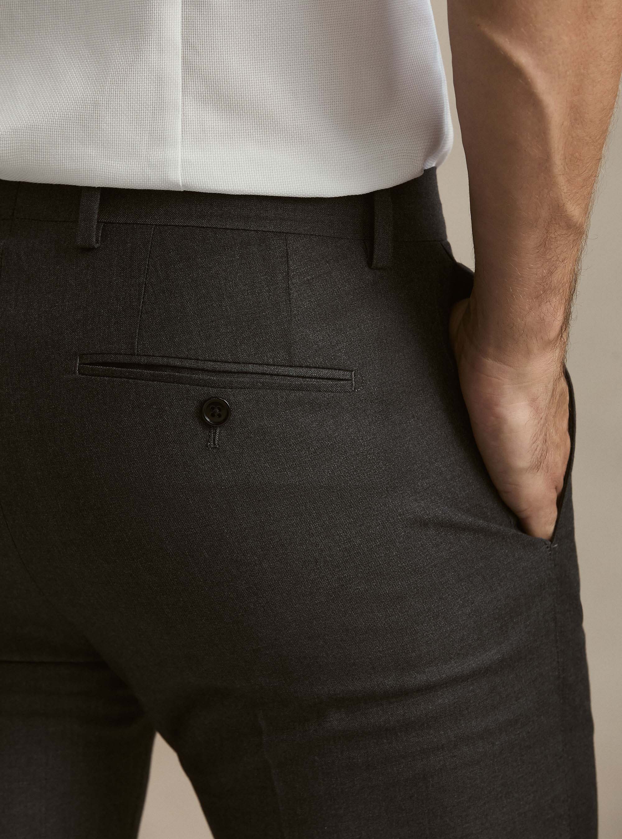 Suit trousers in pure wool by Vitale Barberis Canonico, ASPHALT GREY