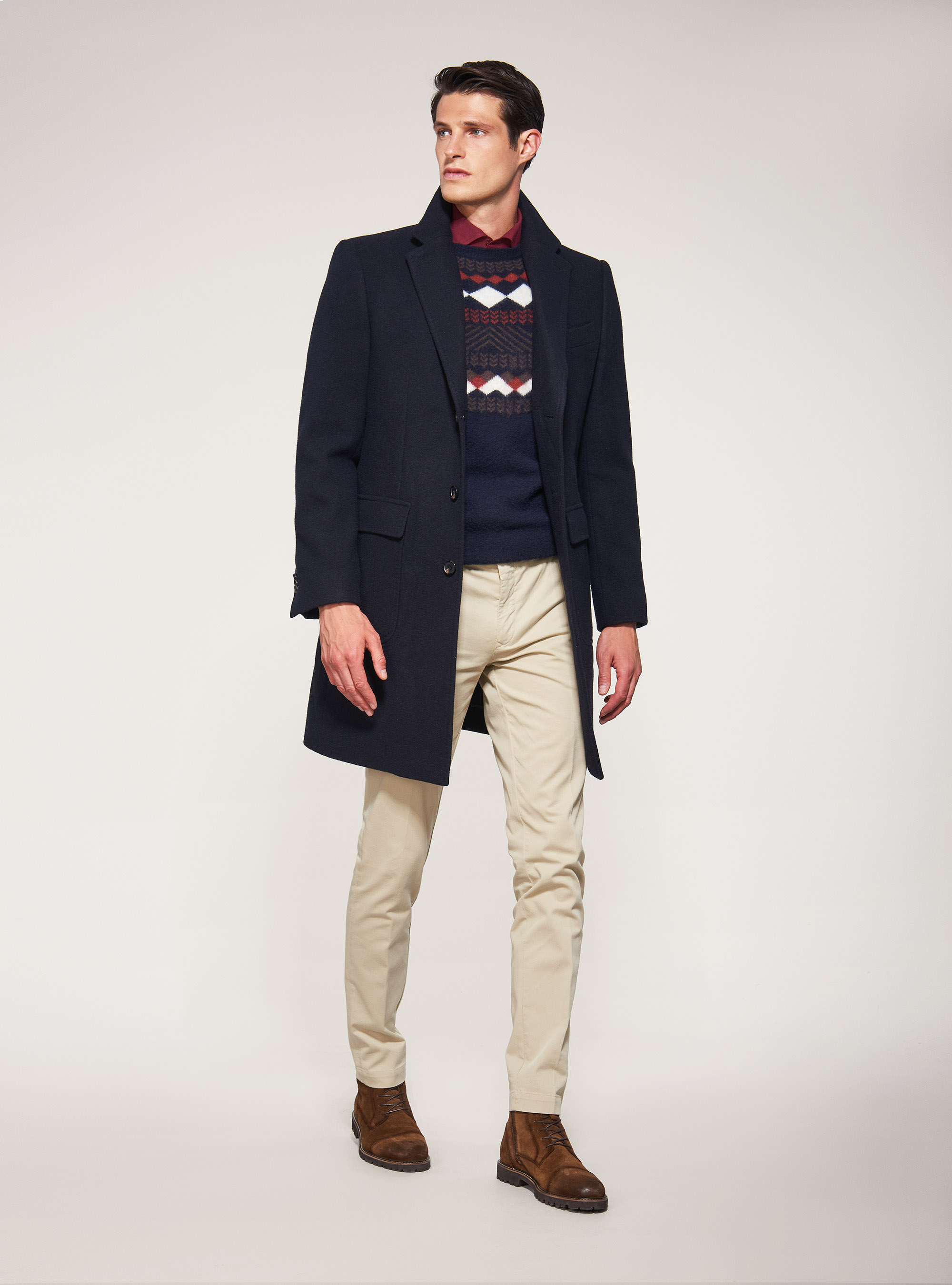 Maglia raglan fantasia jacquard, BLU NAVY