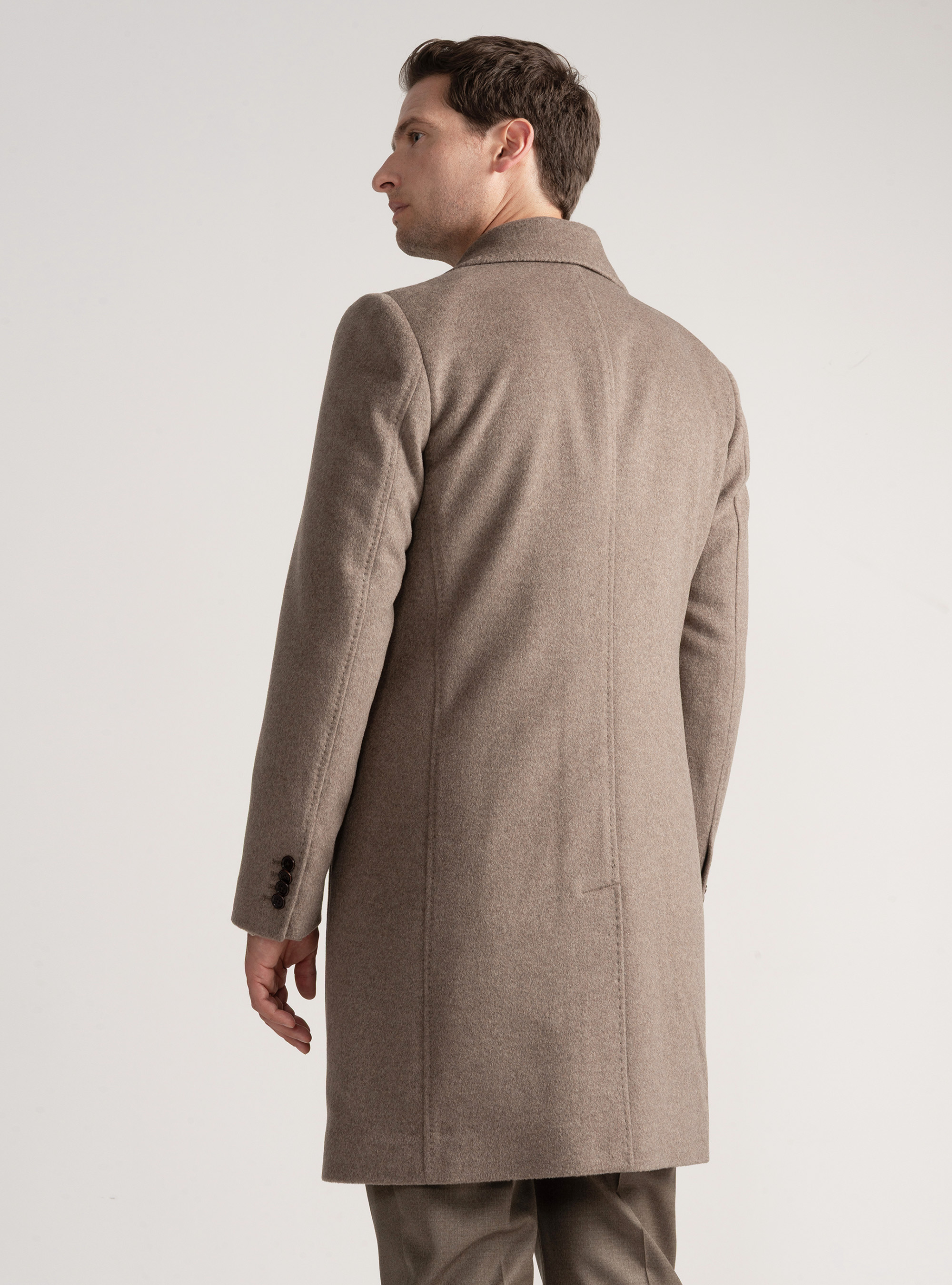 Abrigo de lana y cachemira, BARRO