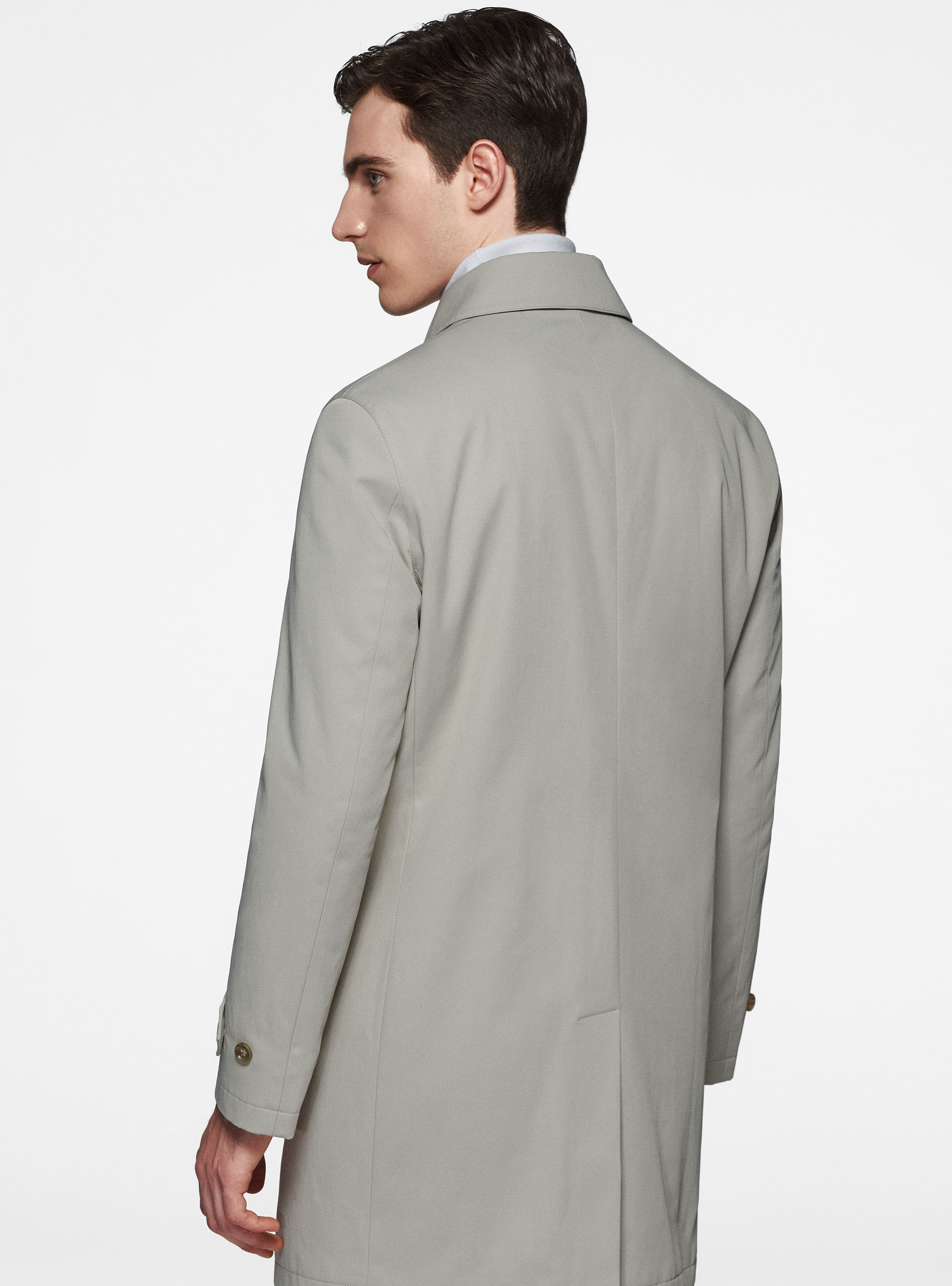 Impermeabile imbottito in cotone tecnico, ECRU