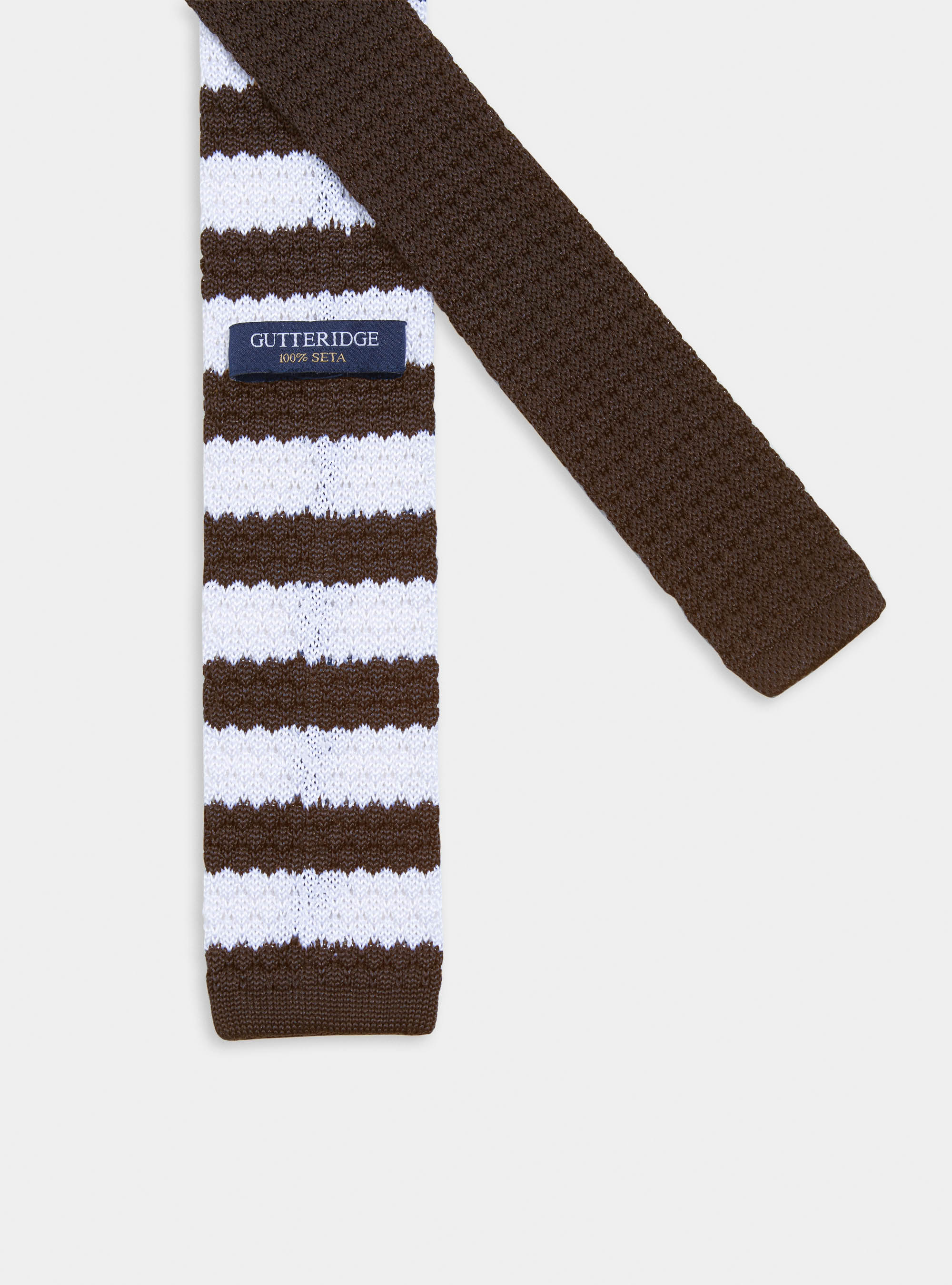 Cravatta in maglia a righe, MARRONE 0508C