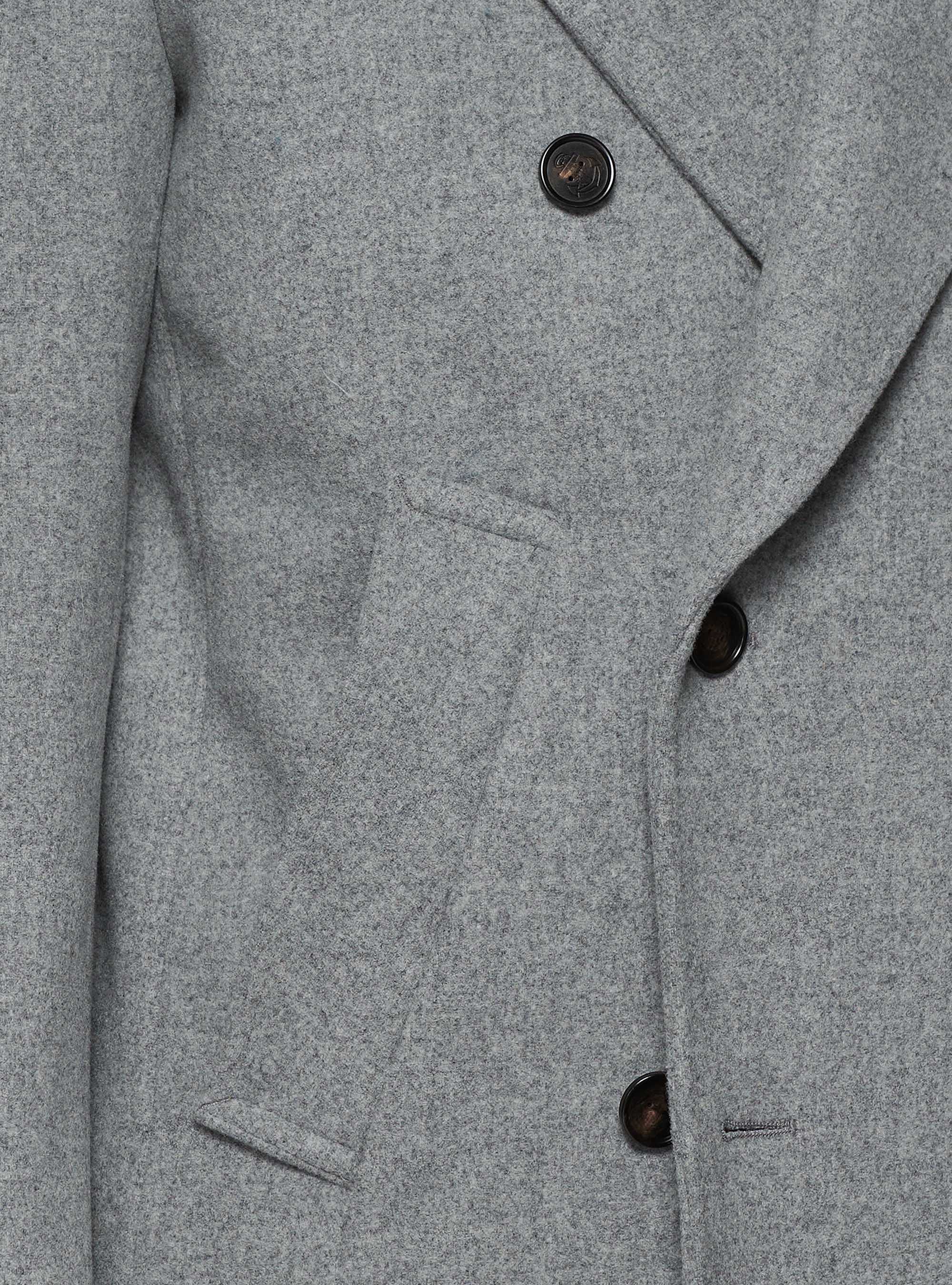 Chaquetón en mezcla de lana, GRIS MARENGO