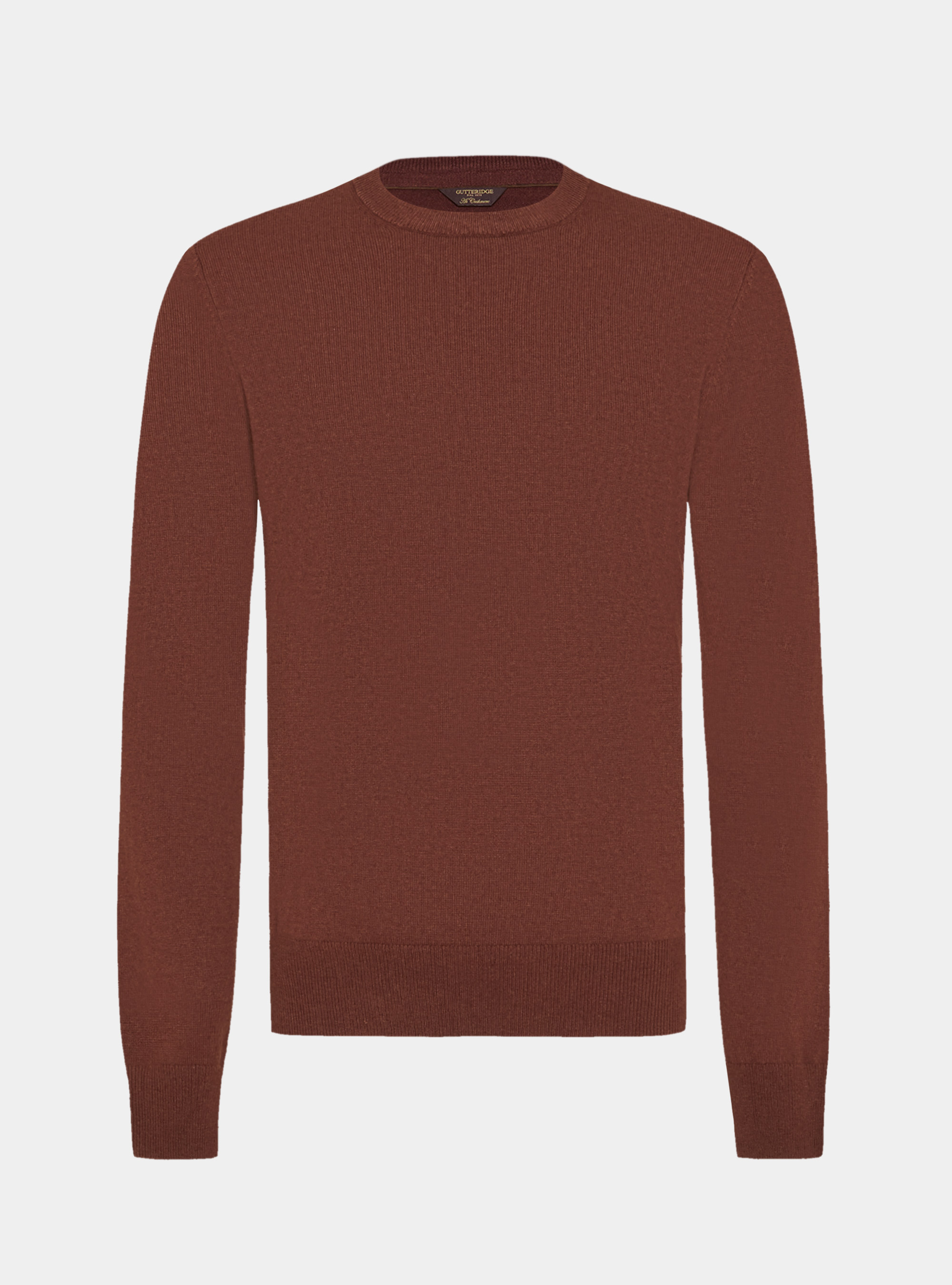 Trikot mit Rundhalsausschnitt aus Lambswool und Kaschmir, 0396C MATTONE