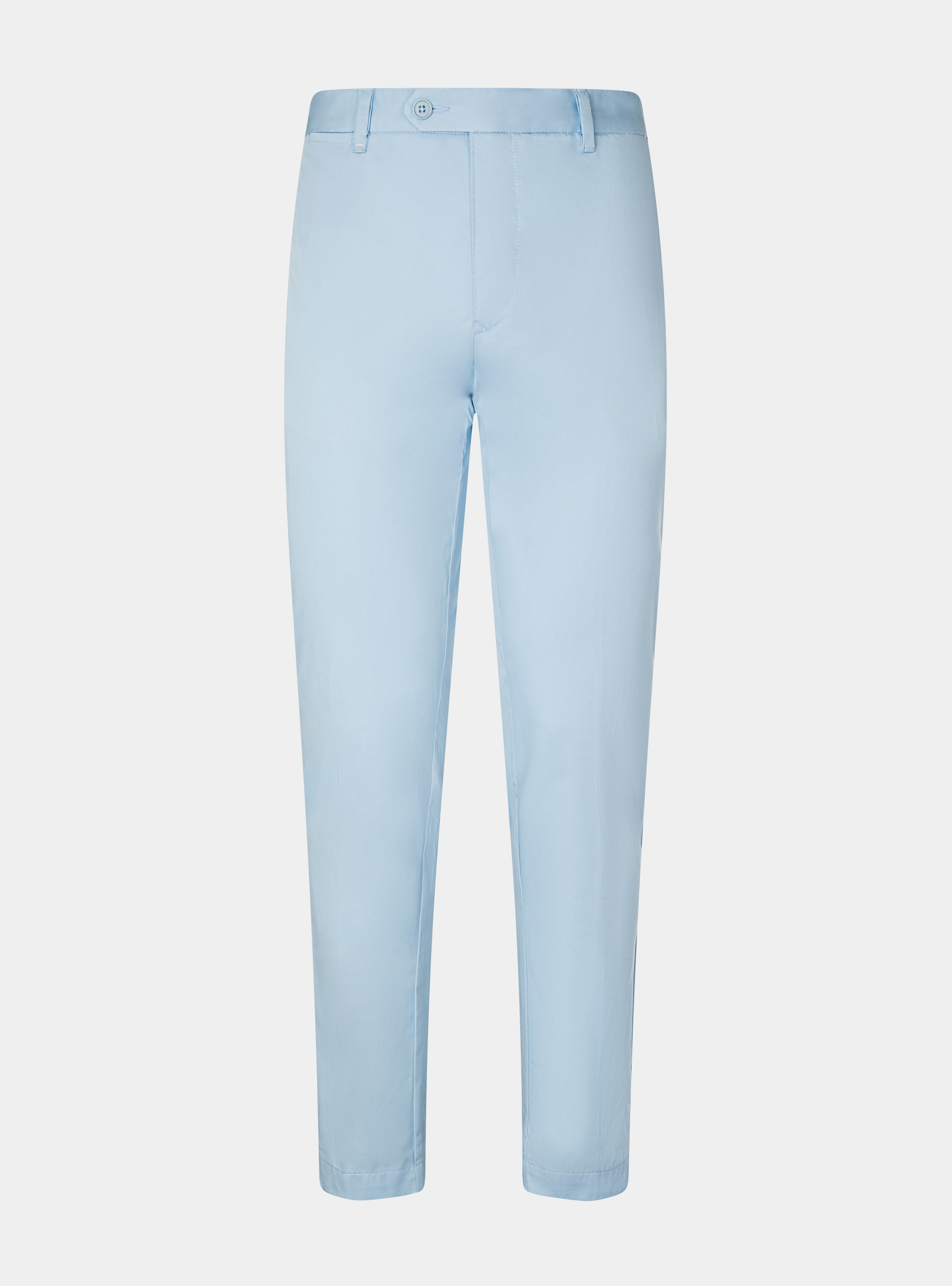 Pantaloni slim fit in twill leggero, AZZURRO