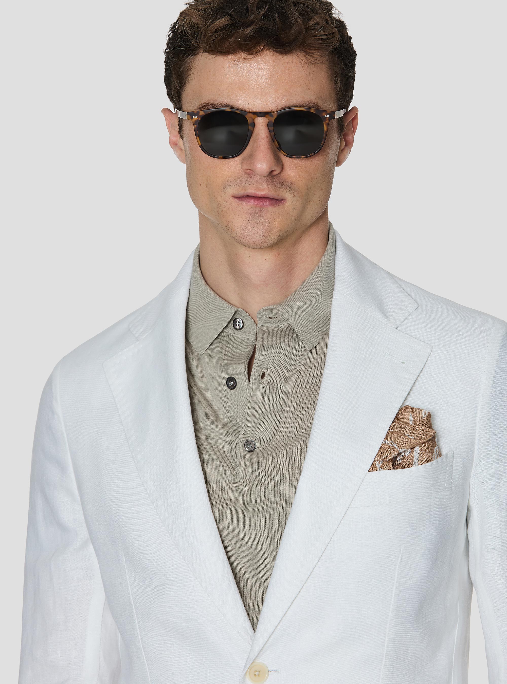 Pure linen suit blazer, WHITE