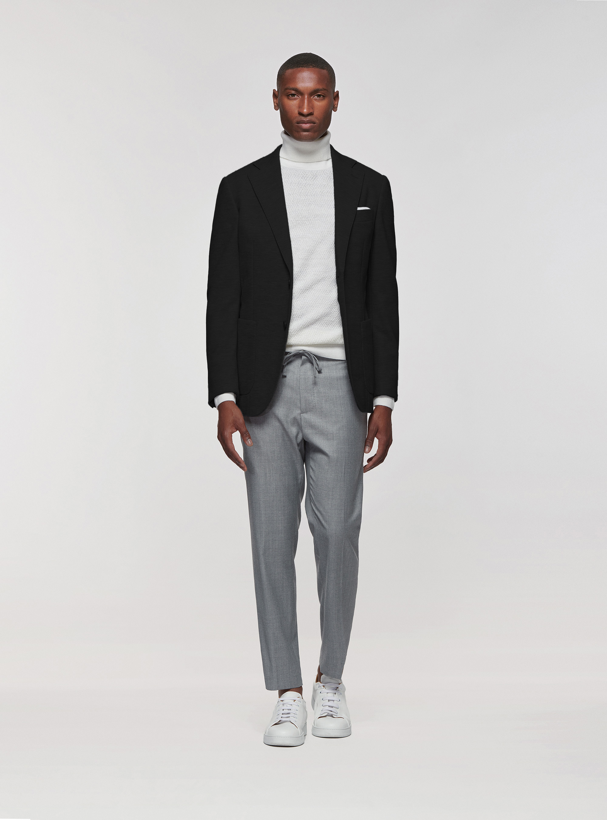 Giacca sfoderata in jersey, NERO