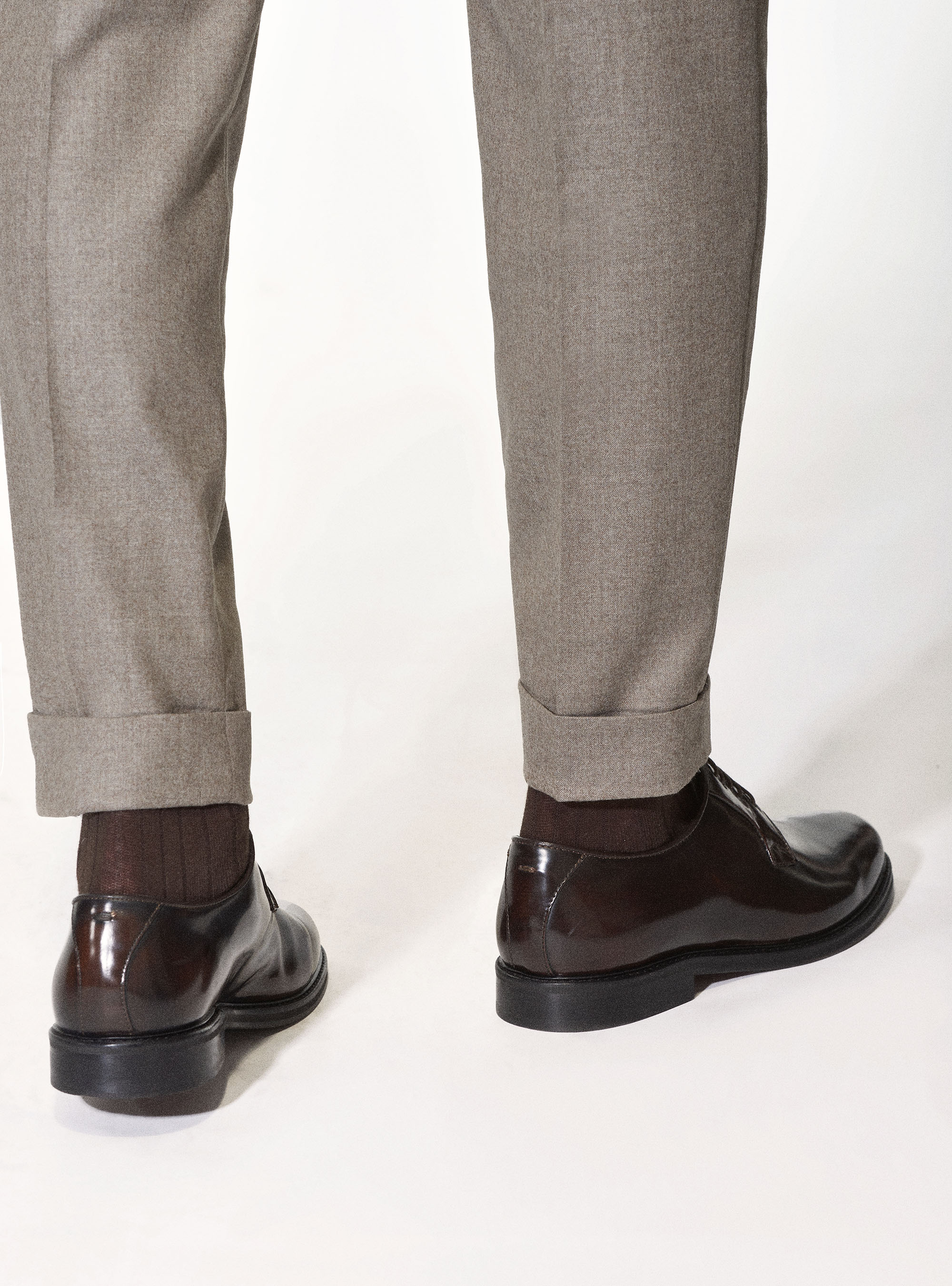 Pantaloni per abito in flanella di lana superfine 120's Vitale Barberis Canonico, SABBIA