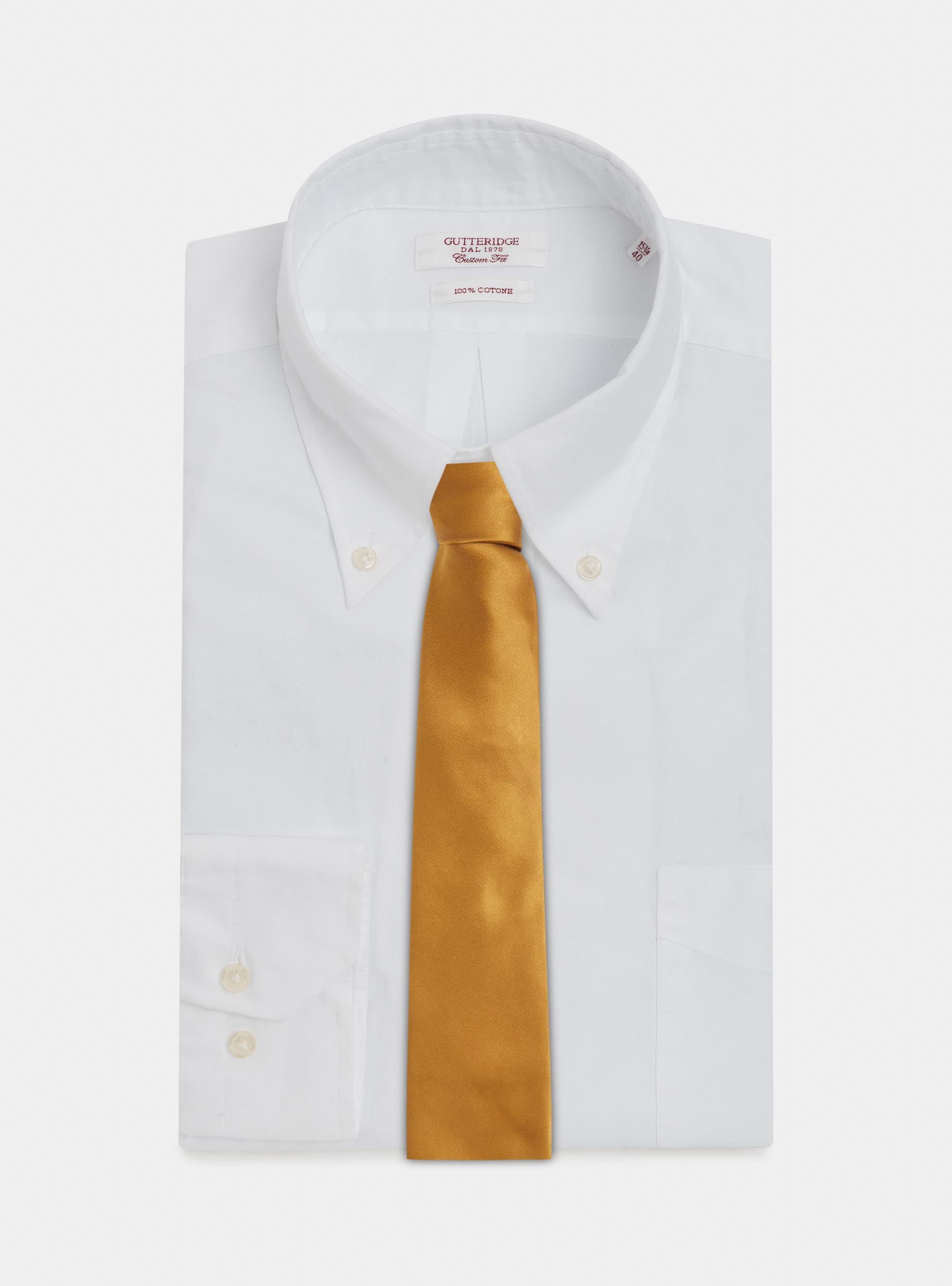 Solid-coloured silk tie, SENAPE 0715C