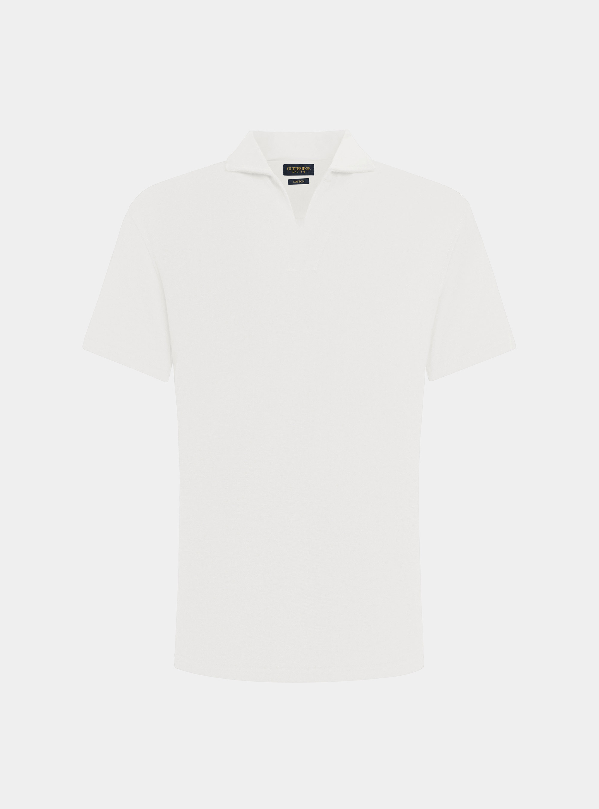 Pure cotton terry polo shirt, WHITE